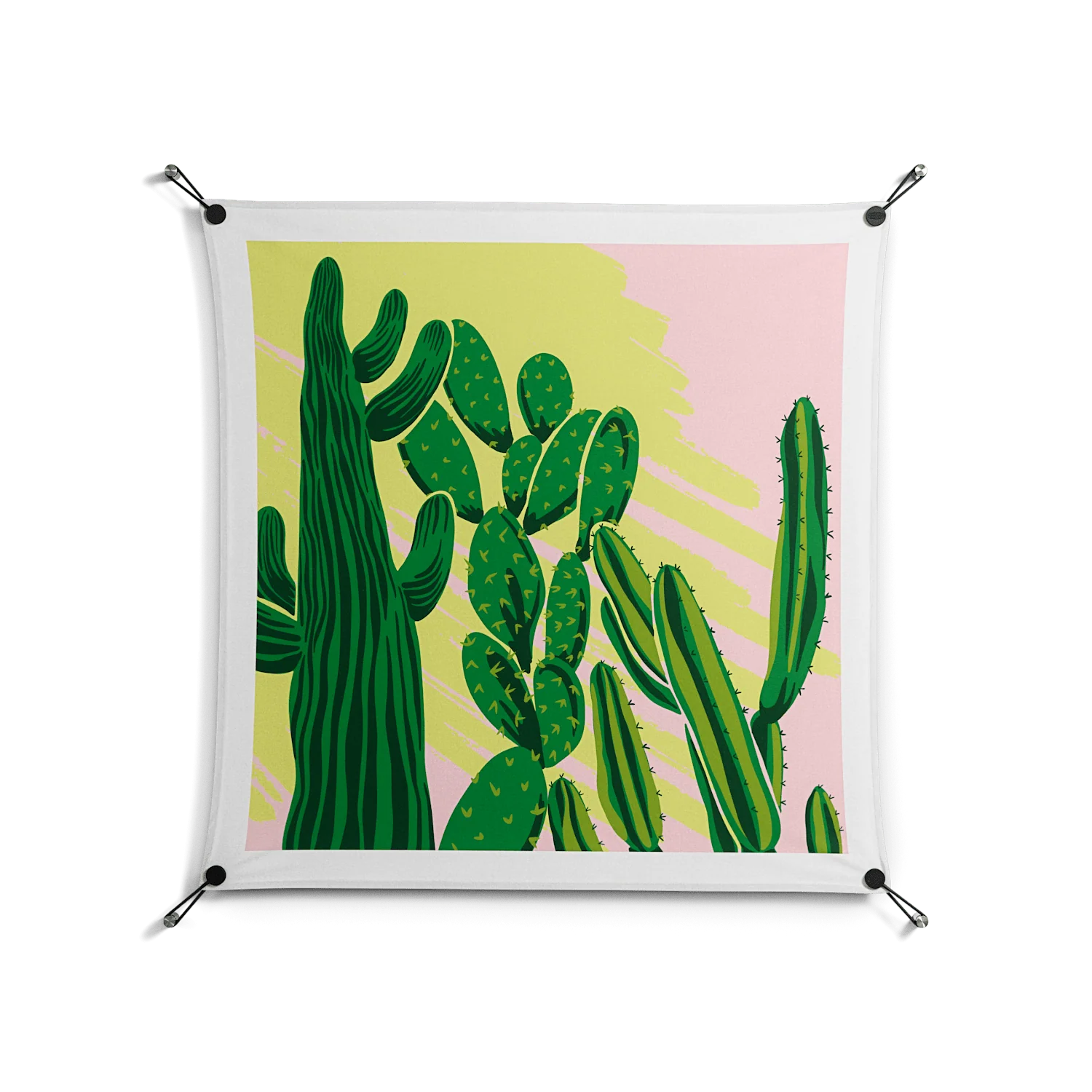 Cactus Sky - Work On Wall - Amy Suther - Black - 90 x 90 cm