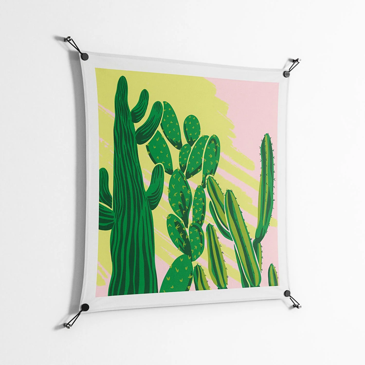 Cactus Sky - Work On Wall - Amy Suther - Black - 90 x 90 cm - Image 2