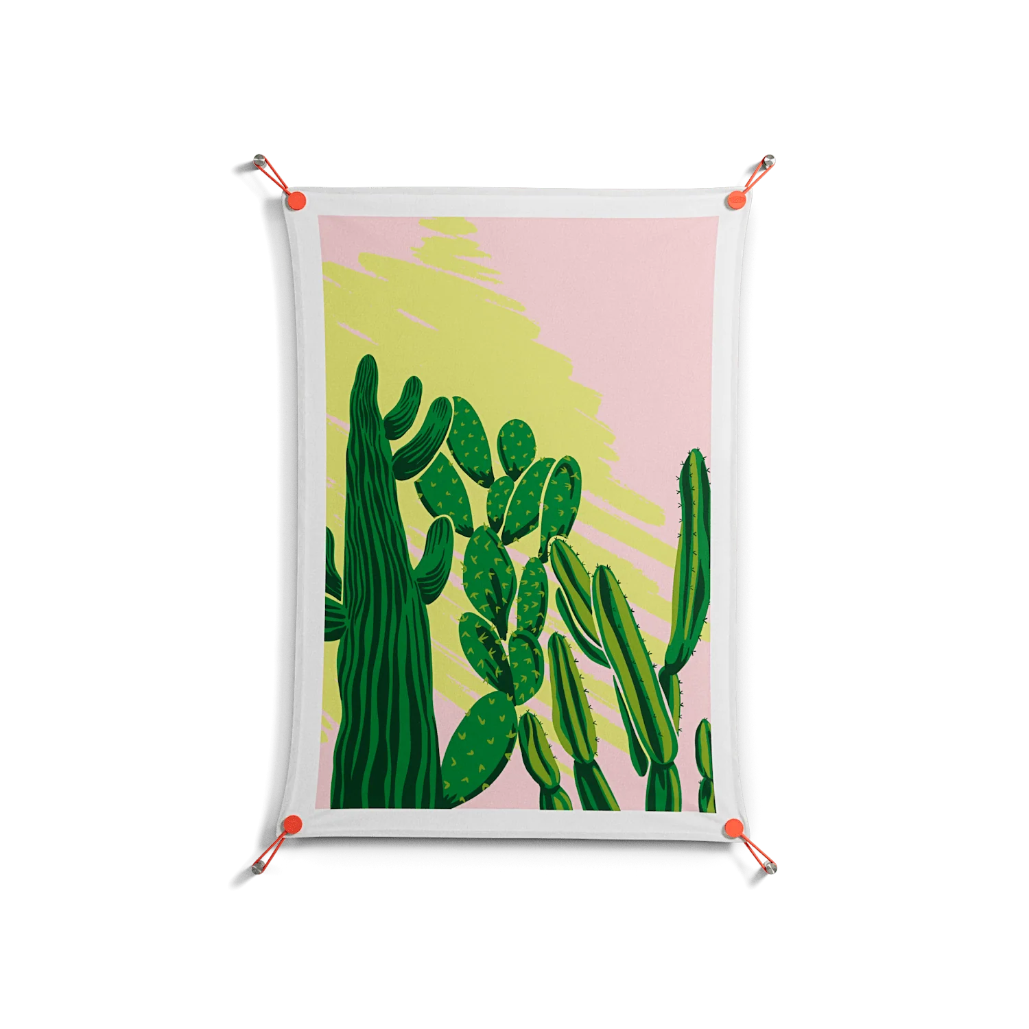 Cactus Sky - Work On Wall - Amy Suther - Orange - 70 x 100 cm