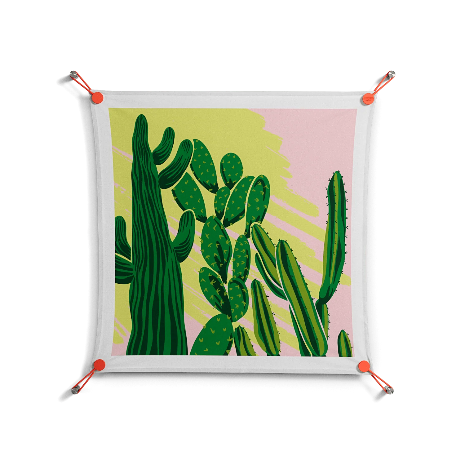 Cactus Sky - Work On Wall - Amy Suther - Orange - 70 x 70 cm