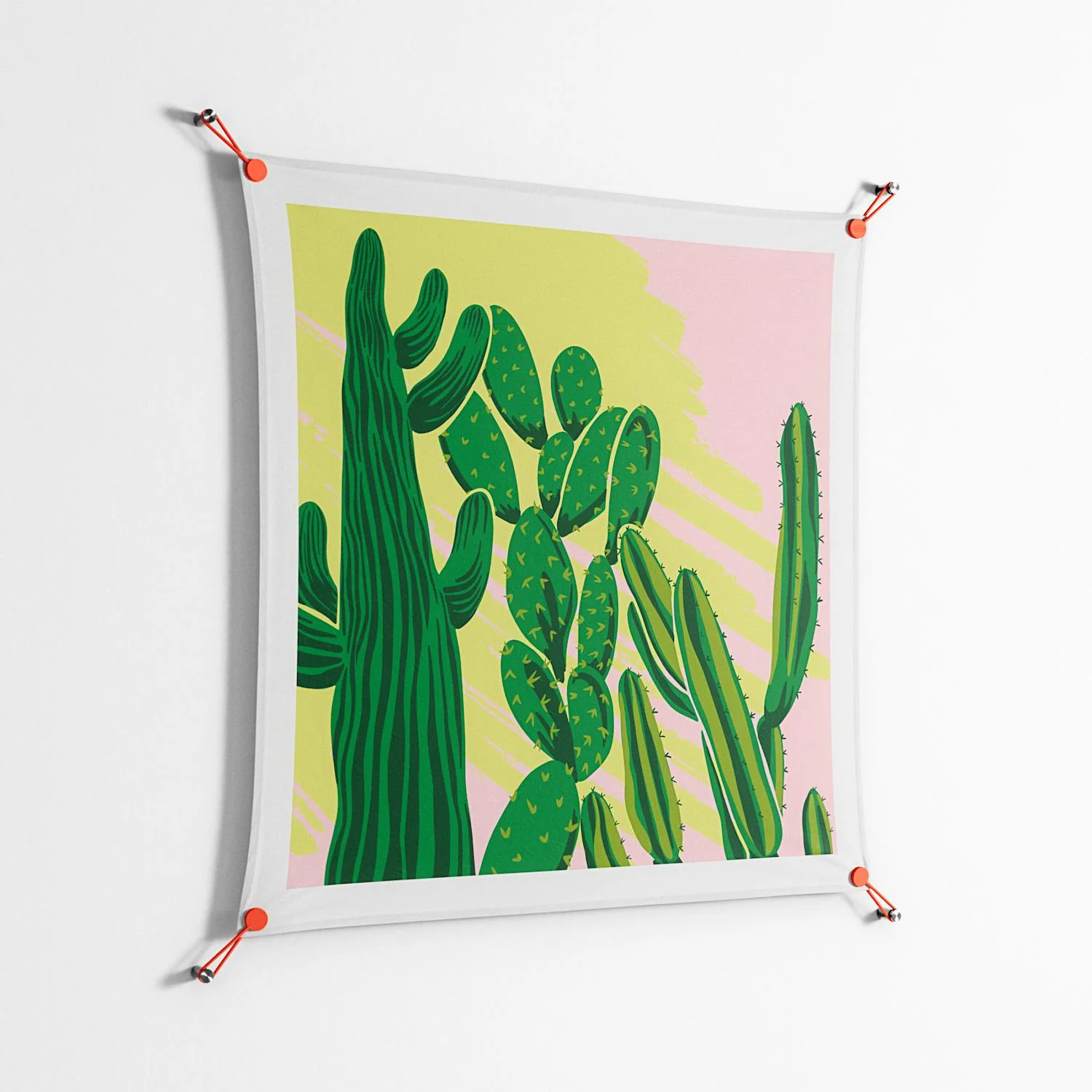 Cactus Sky - Work On Wall - Amy Suther - Orange - 90 x 90 cm - Image 2