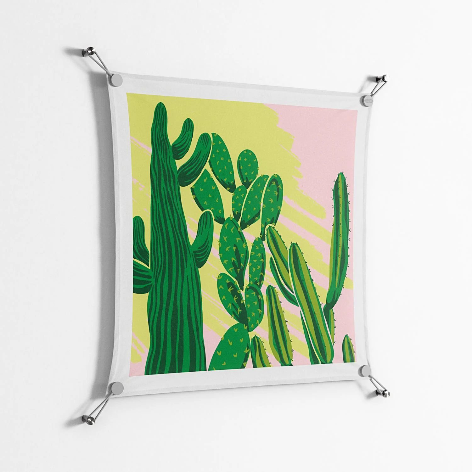 Cactus Sky - Work On Wall - Amy Suther - Silver - 70 x 70 cm - Image 2