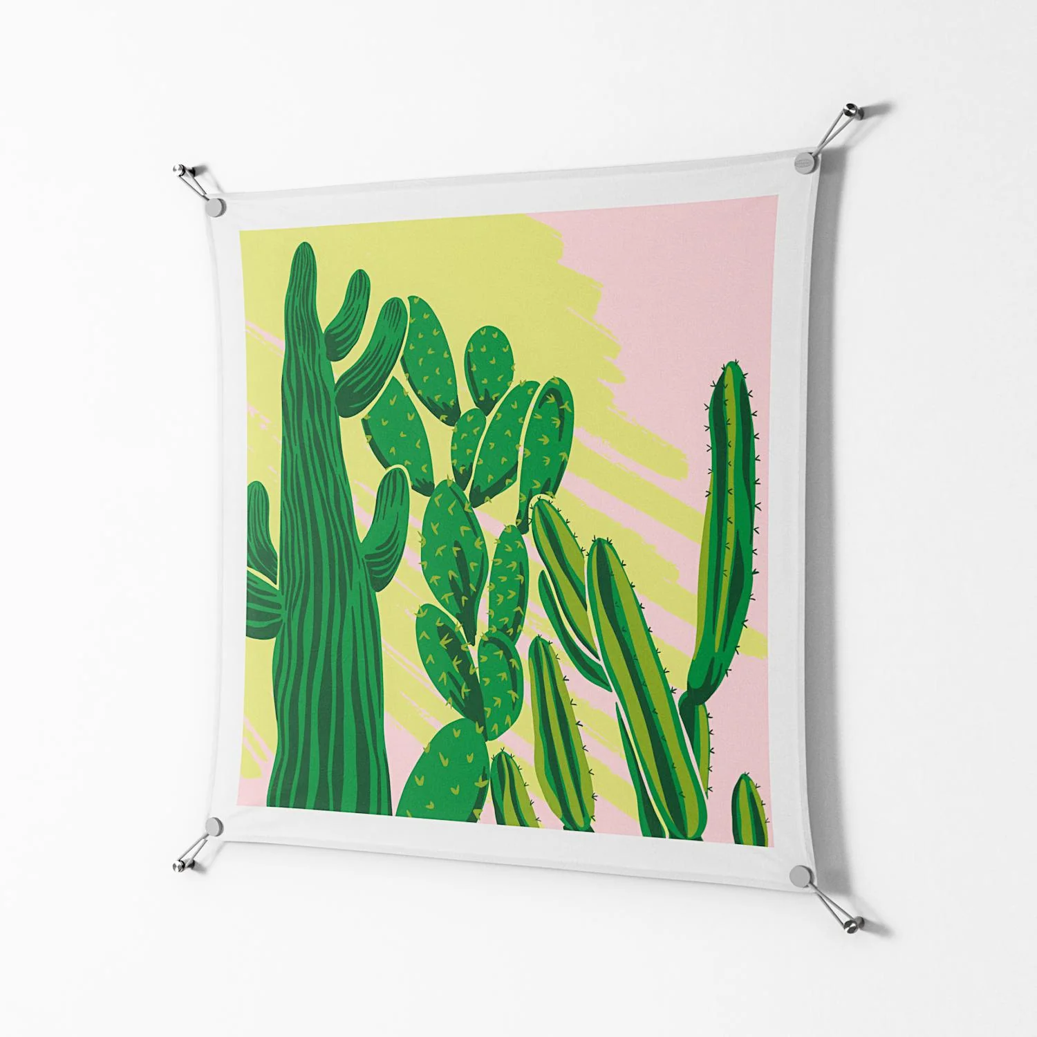 Cactus Sky - Work On Wall - Amy Suther - Silver - 90 x 90 cm - Image 2