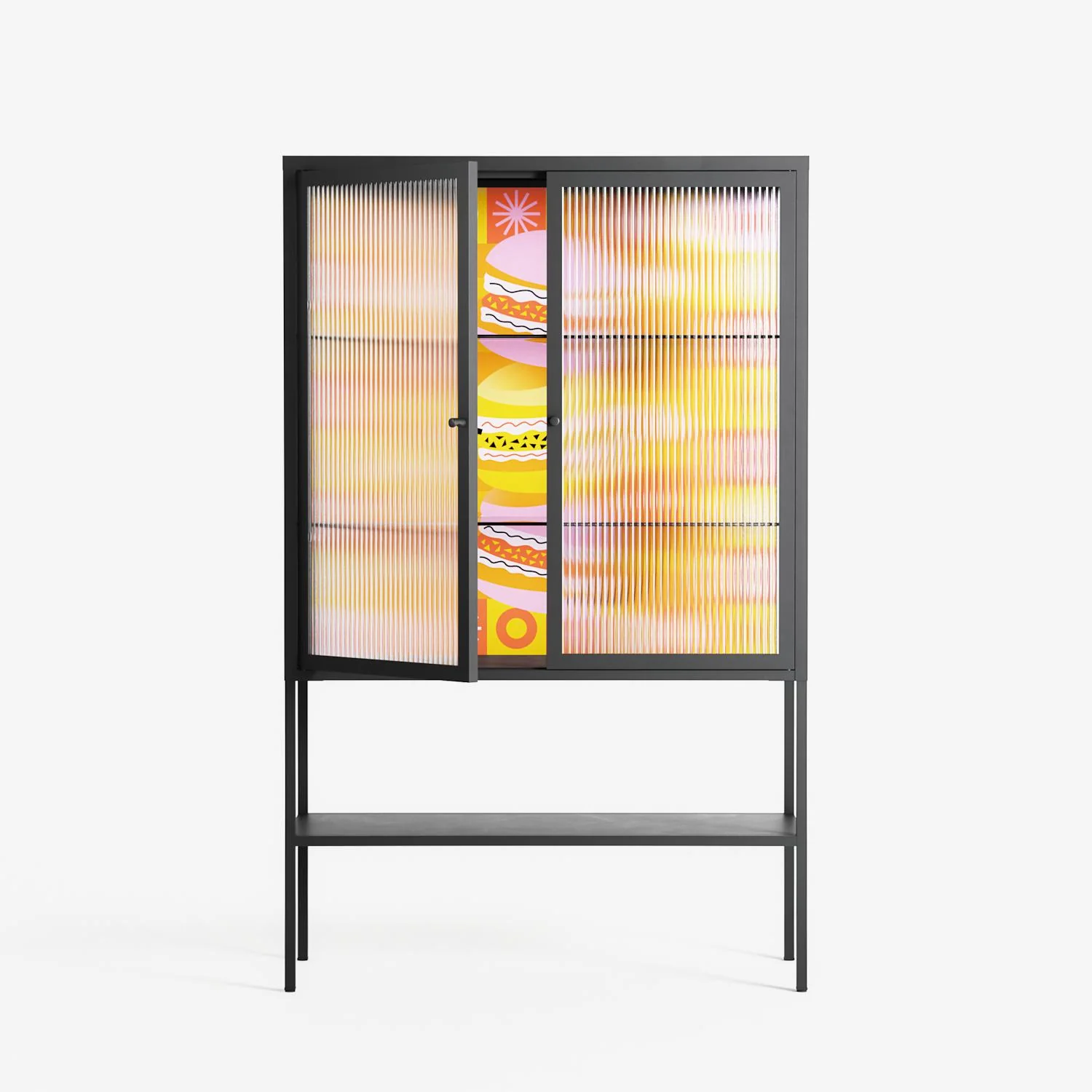 Cake - Loft Cabinet - Heather Zhou - Antracite - Reeded glass - Image 2