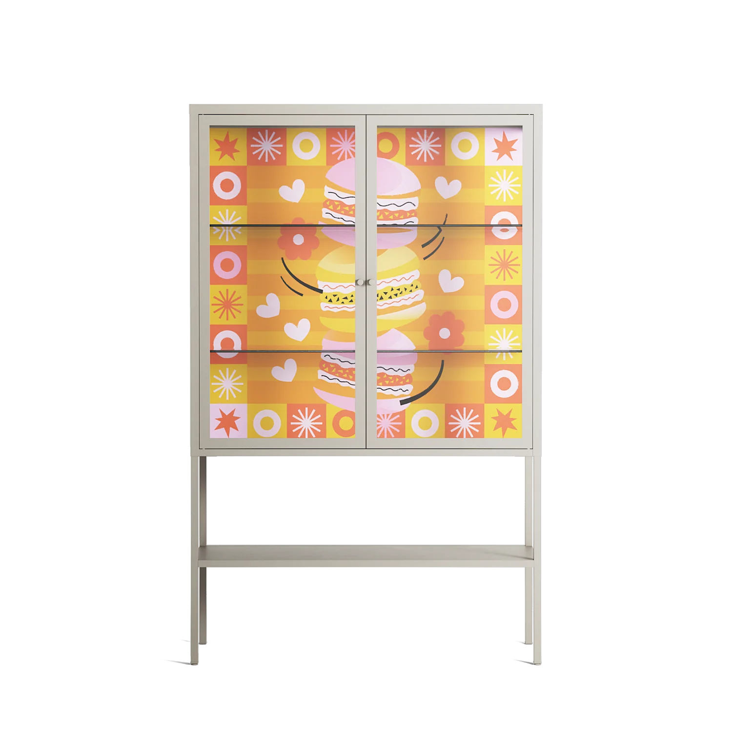 Cake - Loft Cabinet - Heather Zhou - Pebble - Clear glass