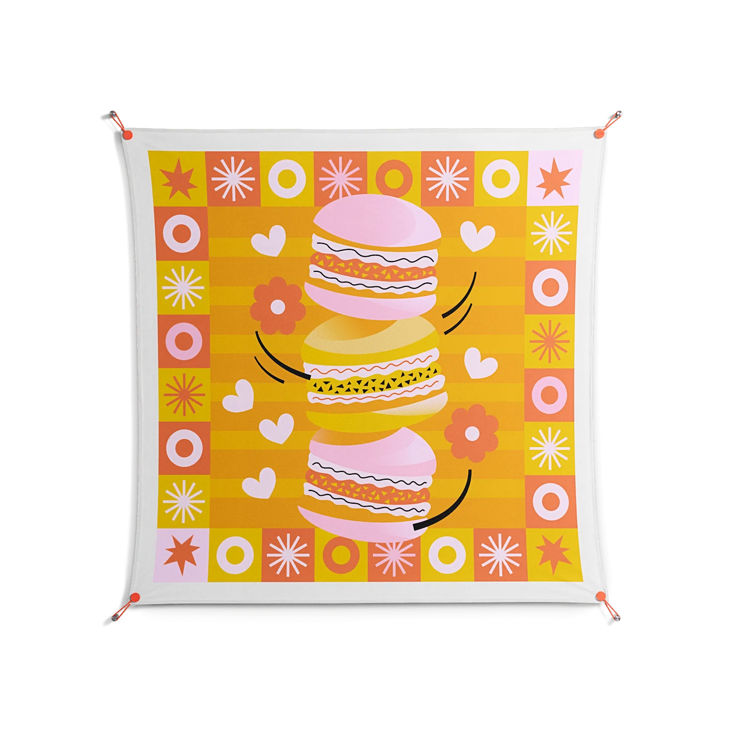 Cake - Work On Wall - Heather Zhou - Orange - 140 x 140 cm