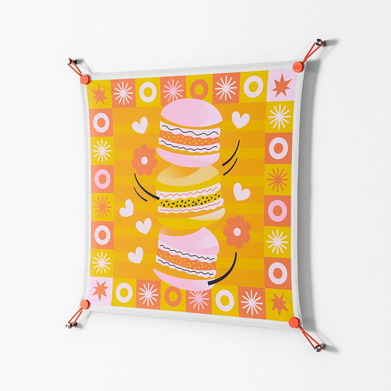 Cake - Work On Wall - Heather Zhou - Orange - 70 x 70 cm - Image 2