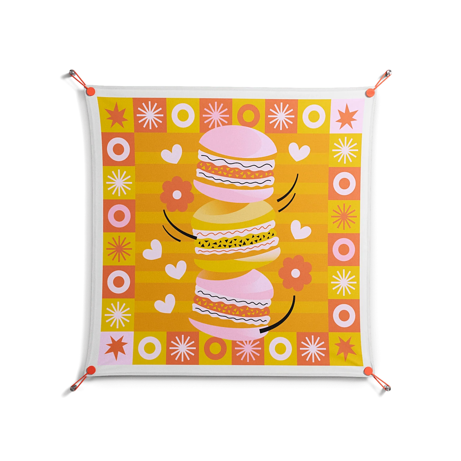 Cake - Work On Wall - Heather Zhou - Orange - 90 x 90 cm