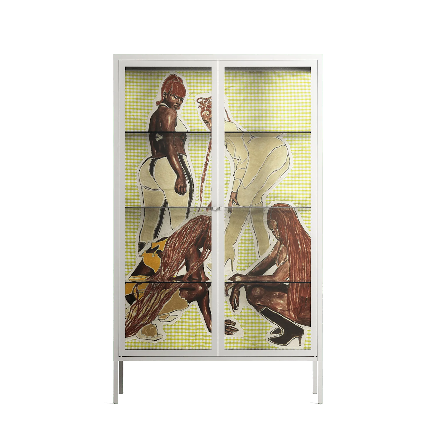 Can You Face It - Cabinet - Sophie Goudman-Peachey - Chalk - Clear glass