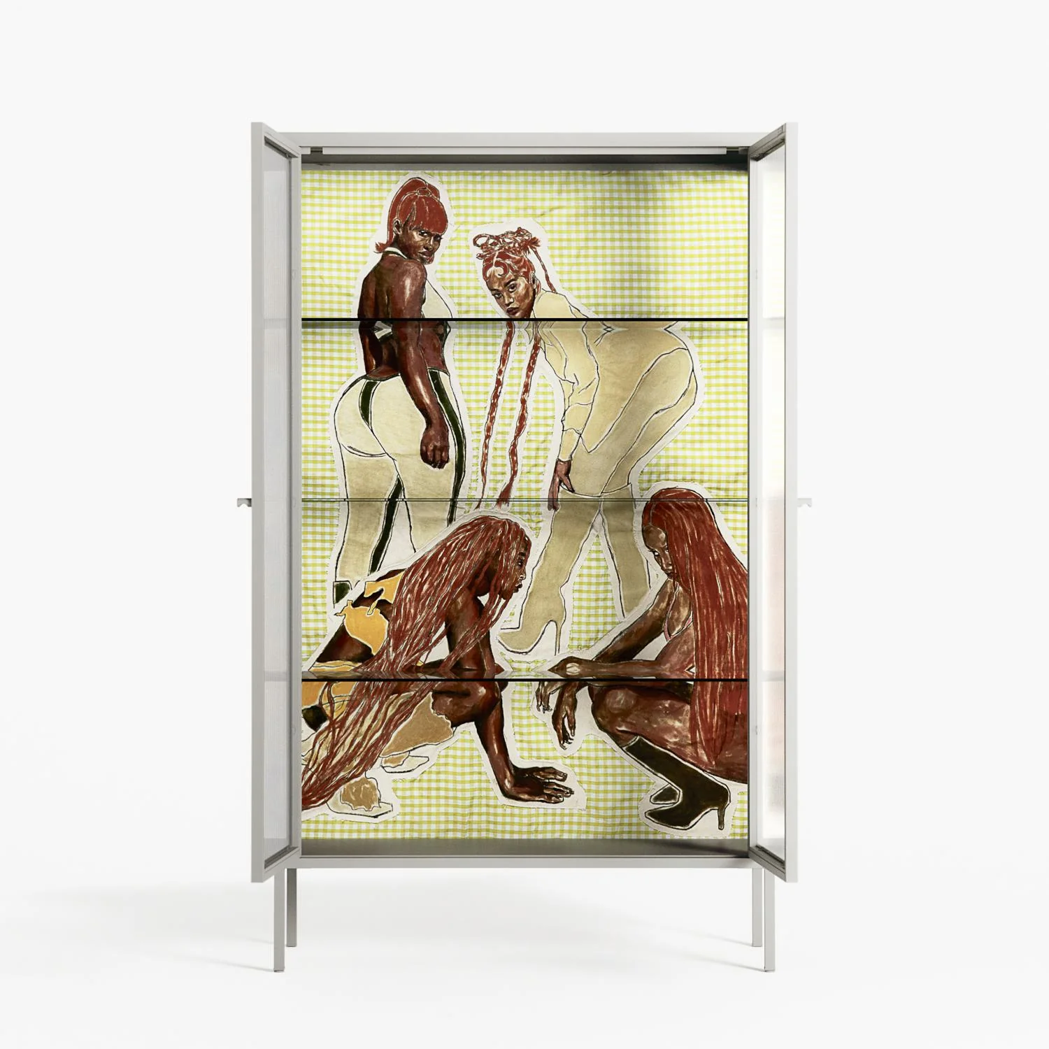 Can You Face It - Cabinet - Sophie Goudman-Peachey - Chalk - Reeded glass - Image 3