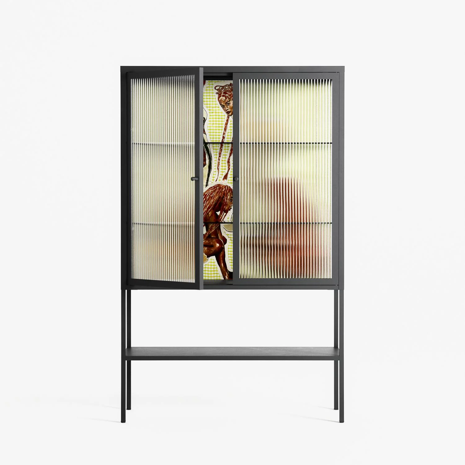 Can You Face It - Loft Cabinet - Sophie Goudman-Peachey - Antracite - Reeded glass - Image 2