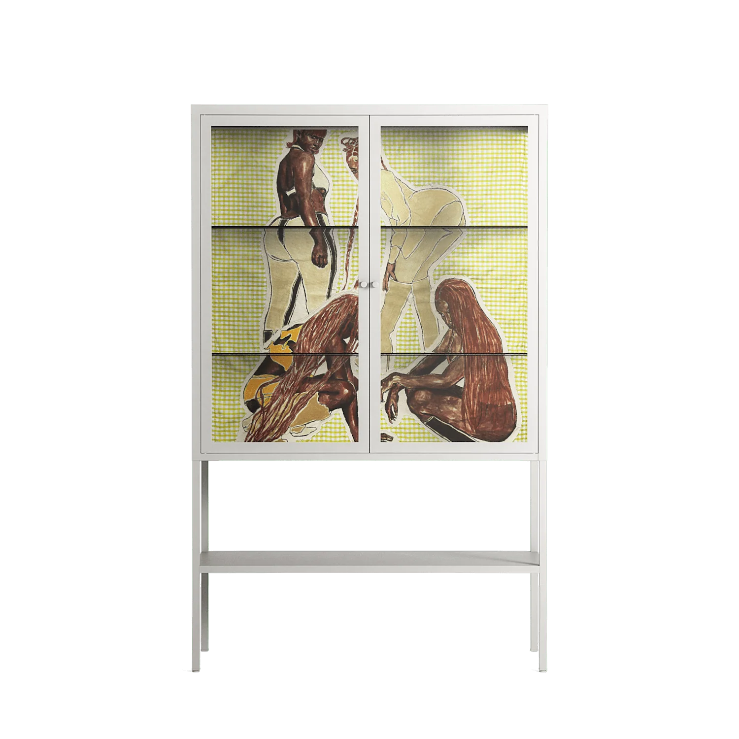 Can You Face It - Loft Cabinet - Sophie Goudman-Peachey - Chalk - Clear glass