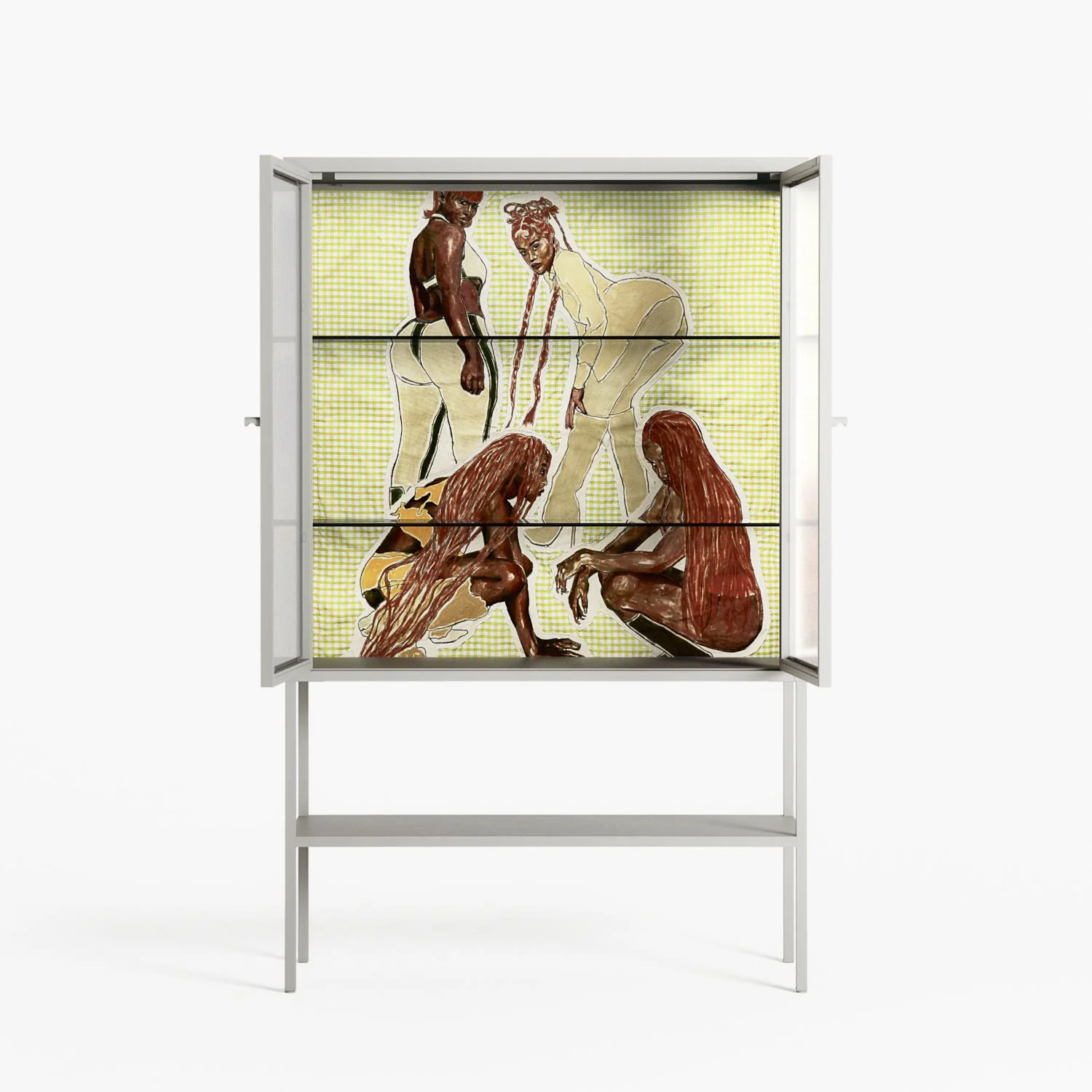 Can You Face It - Loft Cabinet - Sophie Goudman-Peachey - Chalk - Reeded glass - Image 3