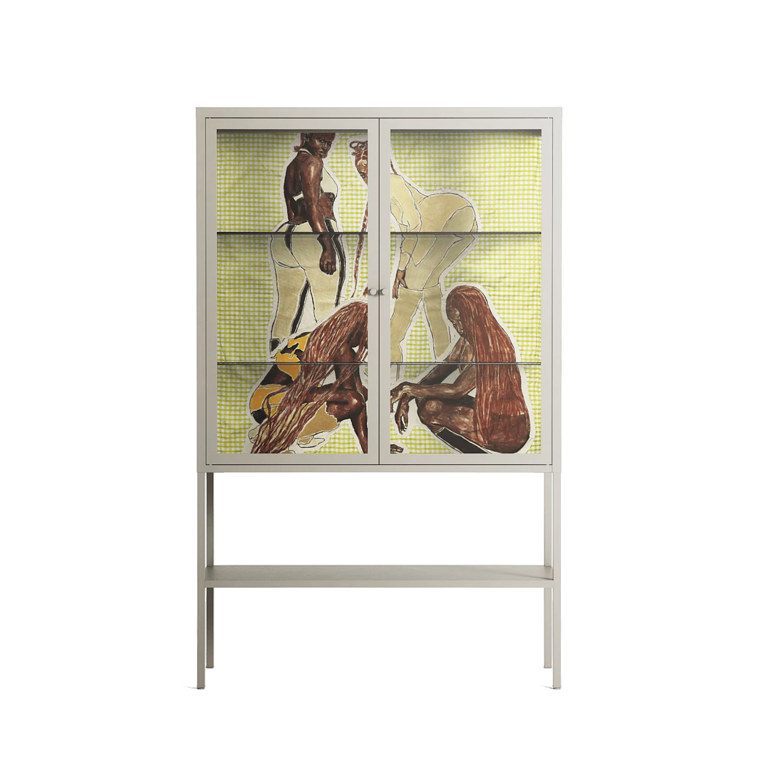 Can You Face It - Loft Cabinet - Sophie Goudman-Peachey - Pebble - Clear glass