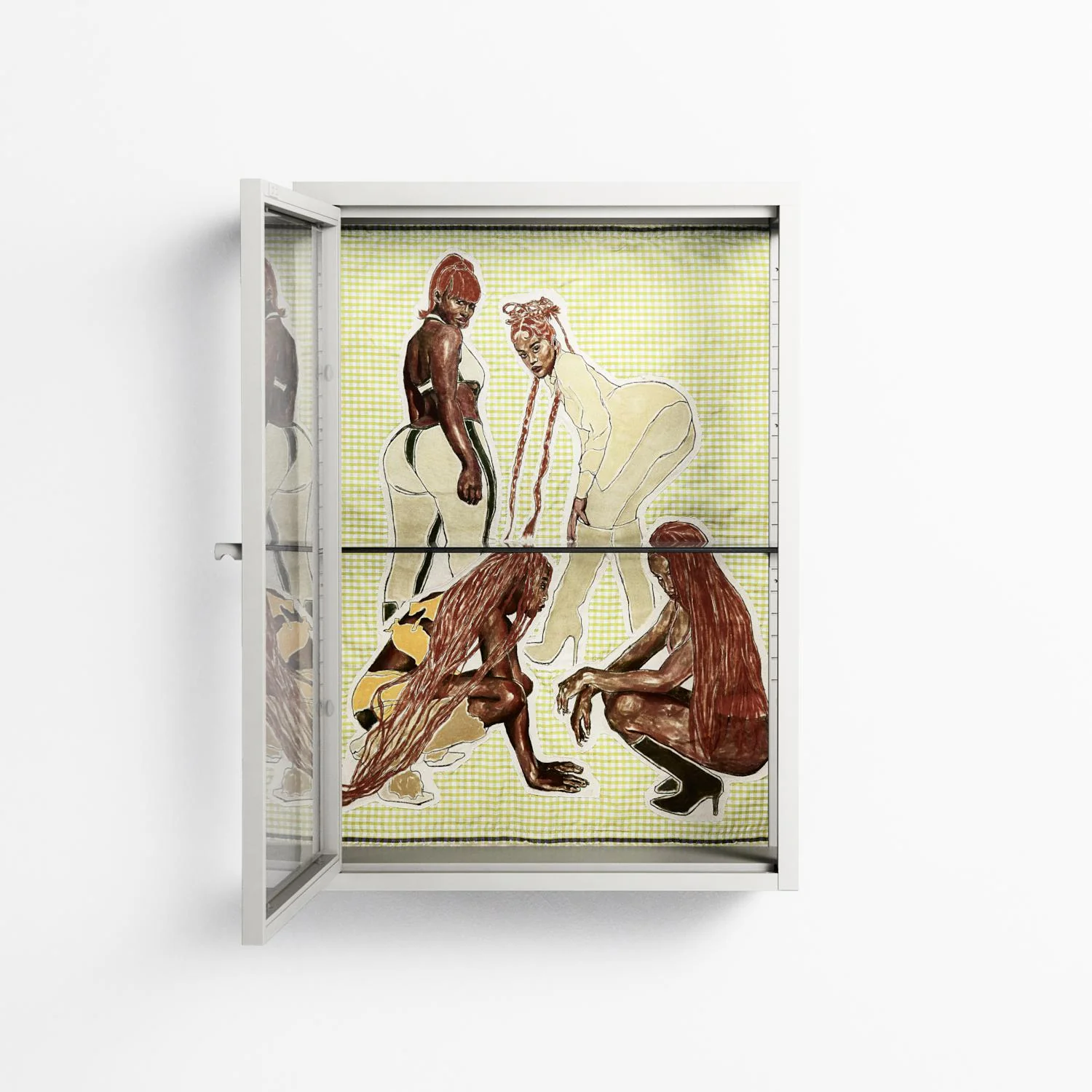 Can You Face It - Wall Cabinet - Sophie Goudman-Peachey - Chalk - Clear glass - Image 3