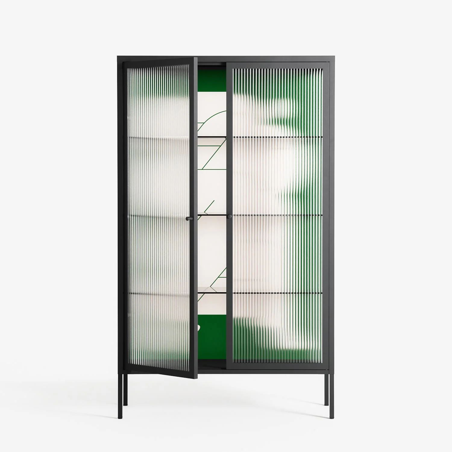 Carry - Cabinet - Andrea Devia-Nuño - Antracite - Reeded glass - Image 2