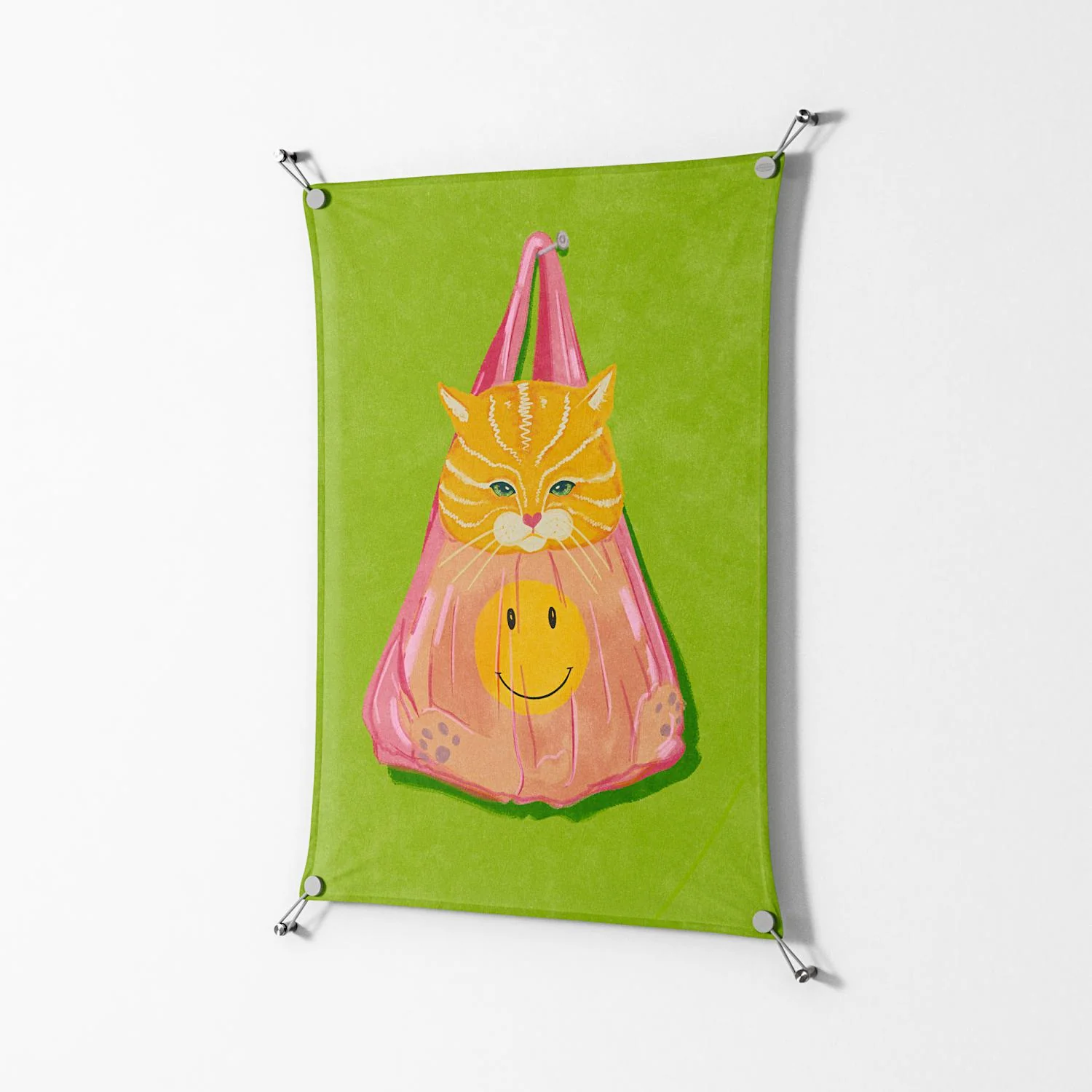 Cat in a Bag - Work On Wall - Raissa Oltmanns - Silver - 70 x 100 cm - Image 2