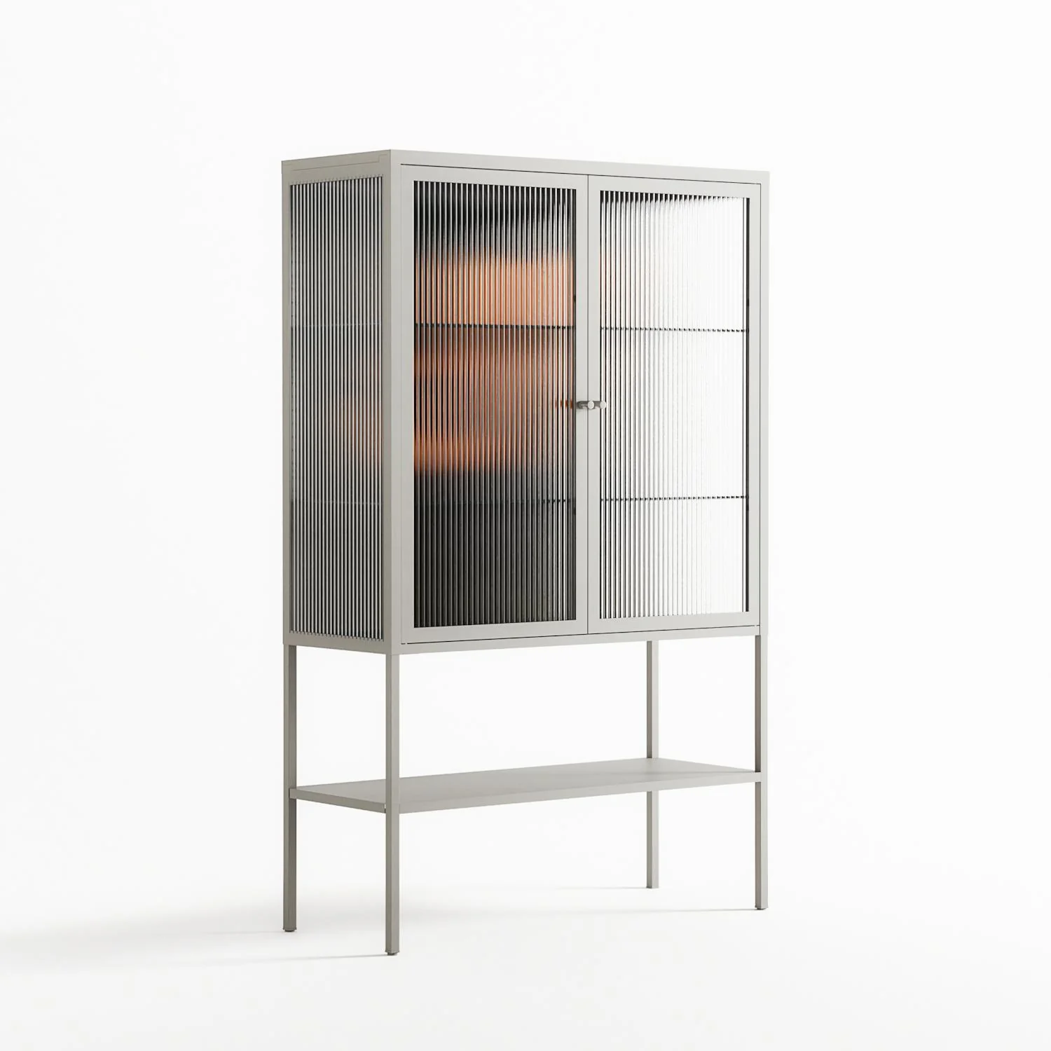 Cat in Chair A - Loft Cabinet - Kristin Eriksson - Chalk - Reeded glass - Image 4