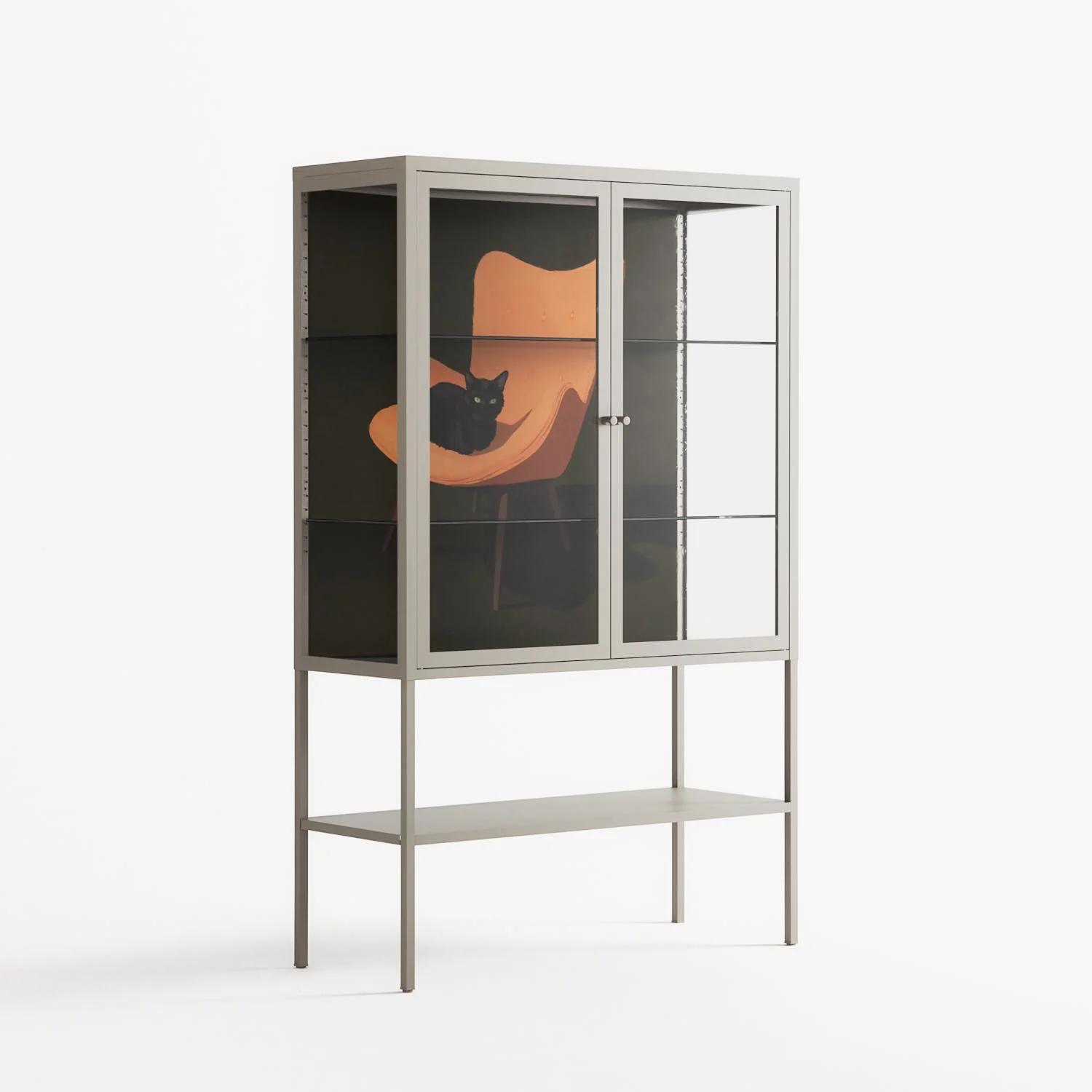 Cat in Chair A - Loft Cabinet - Kristin Eriksson - Pebble - Clear glass - Image 4