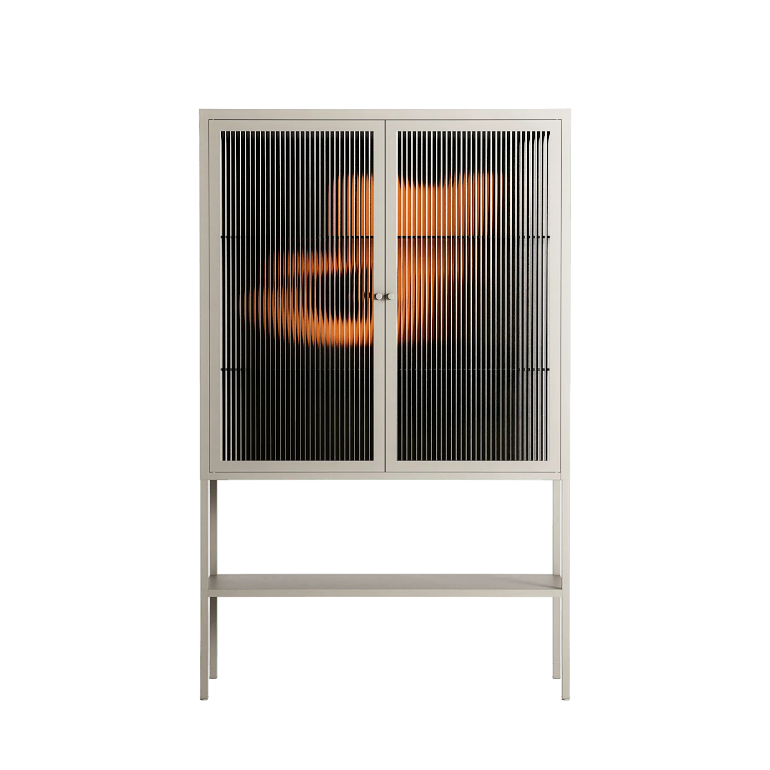 Cat in Chair A - Loft Cabinet - Kristin Eriksson - Pebble - Reeded glass