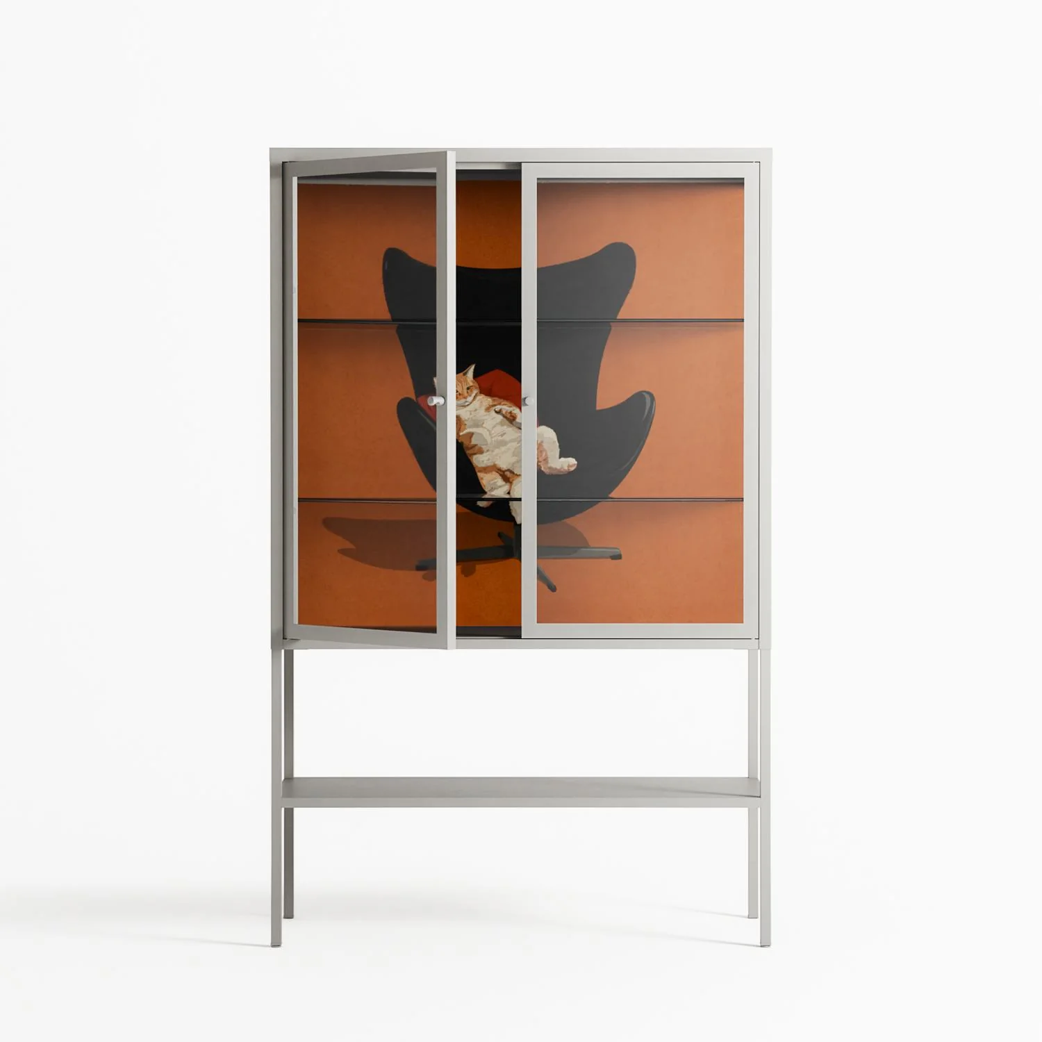 Cat in Chair B - Loft Cabinet - Kristin Eriksson - Chalk - Clear glass - Image 2