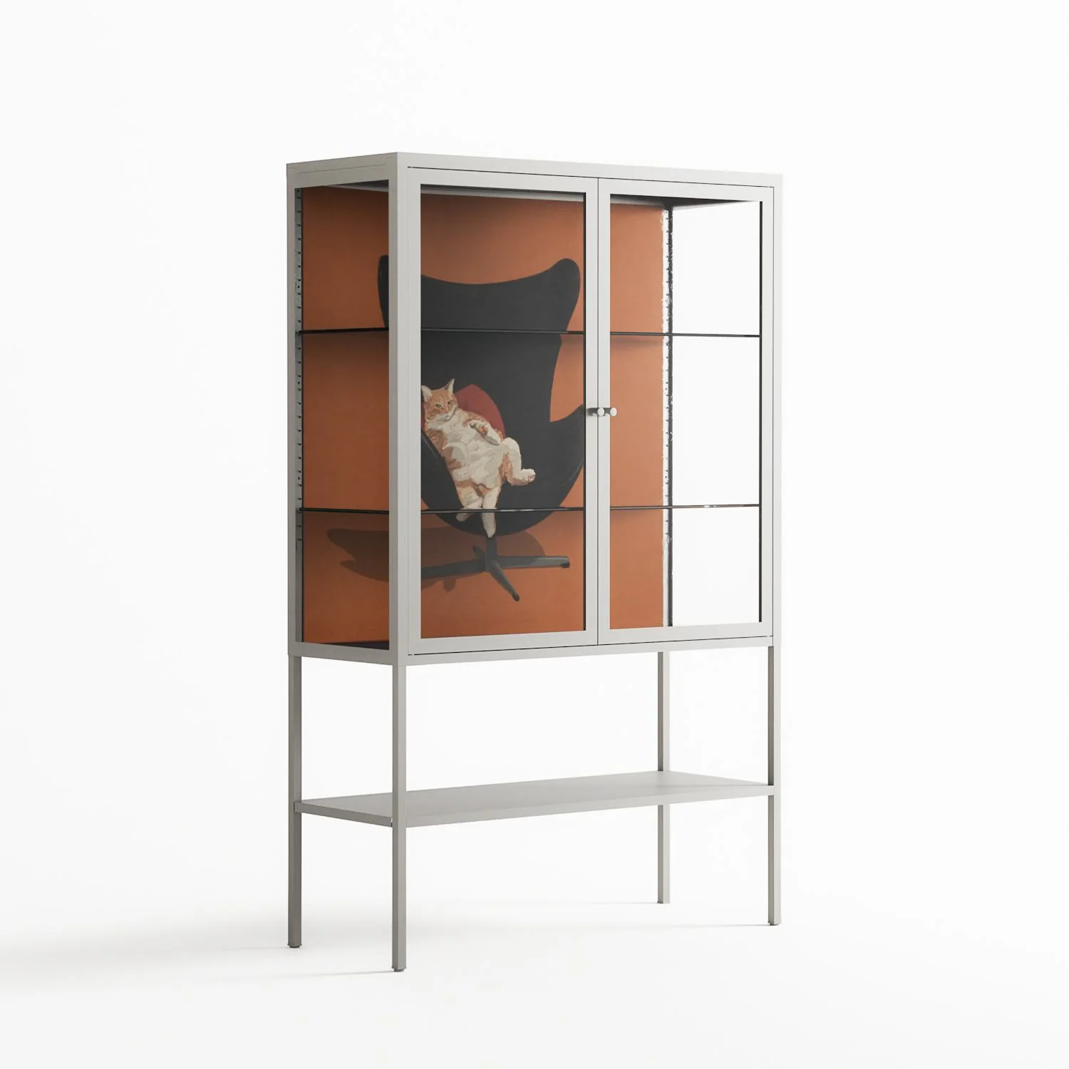 Cat in Chair B - Loft Cabinet - Kristin Eriksson - Chalk - Clear glass - Image 4