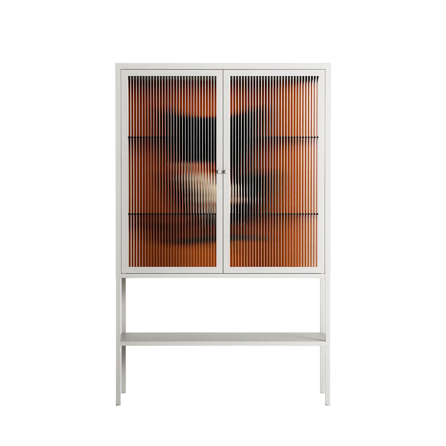 Cat in Chair B - Loft Cabinet - Kristin Eriksson - Chalk - Reeded glass