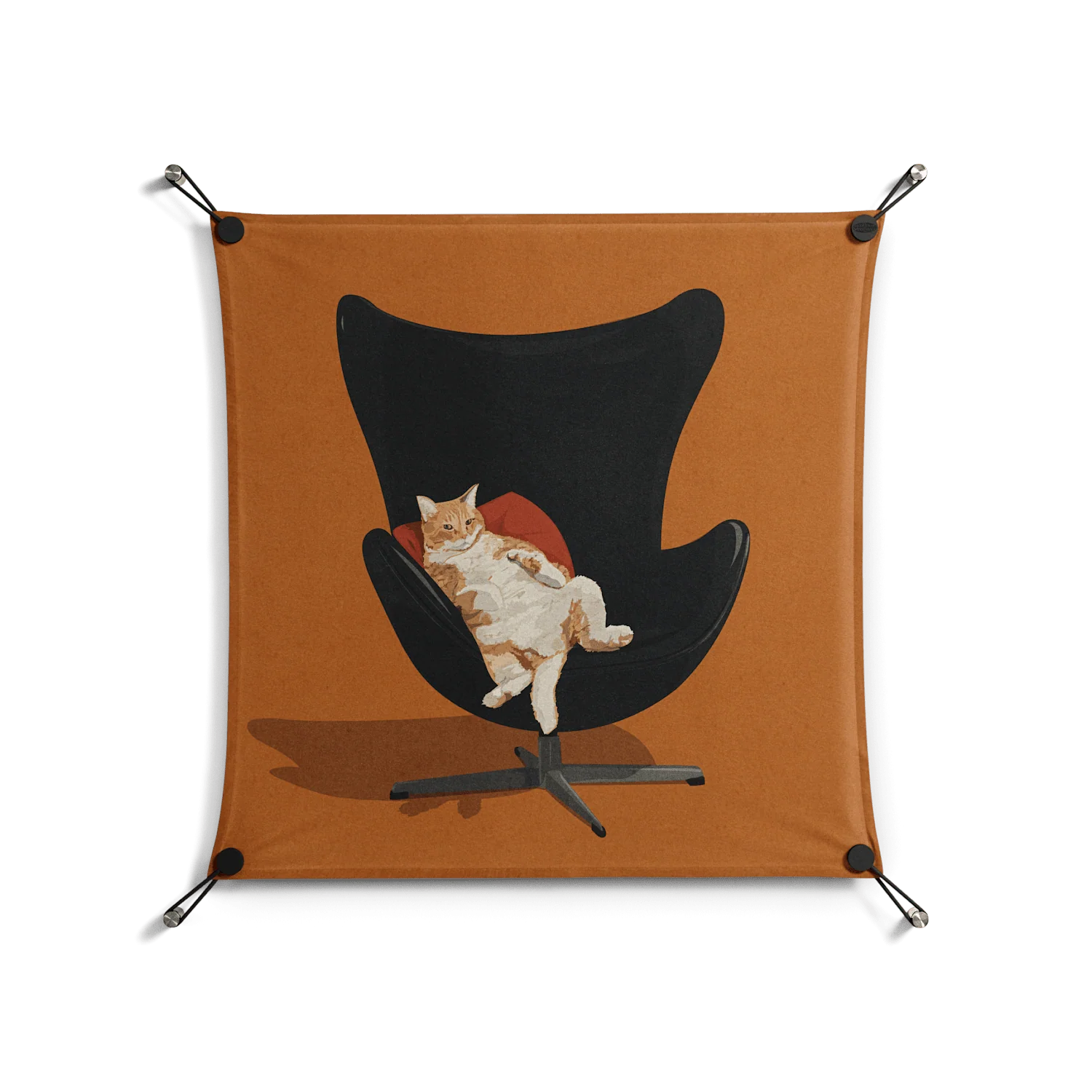 Cat in Chair B - Work On Wall - Kristin Eriksson - Black - 70 x 70 cm