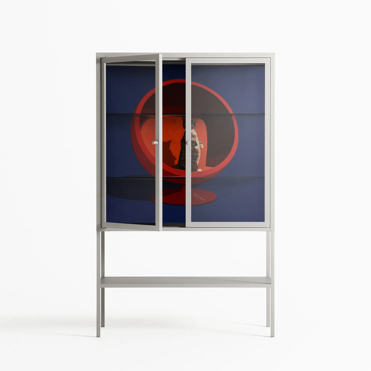 Cat in Chair C - Loft Cabinet - Kristin Eriksson - Chalk - Clear glass - Image 2