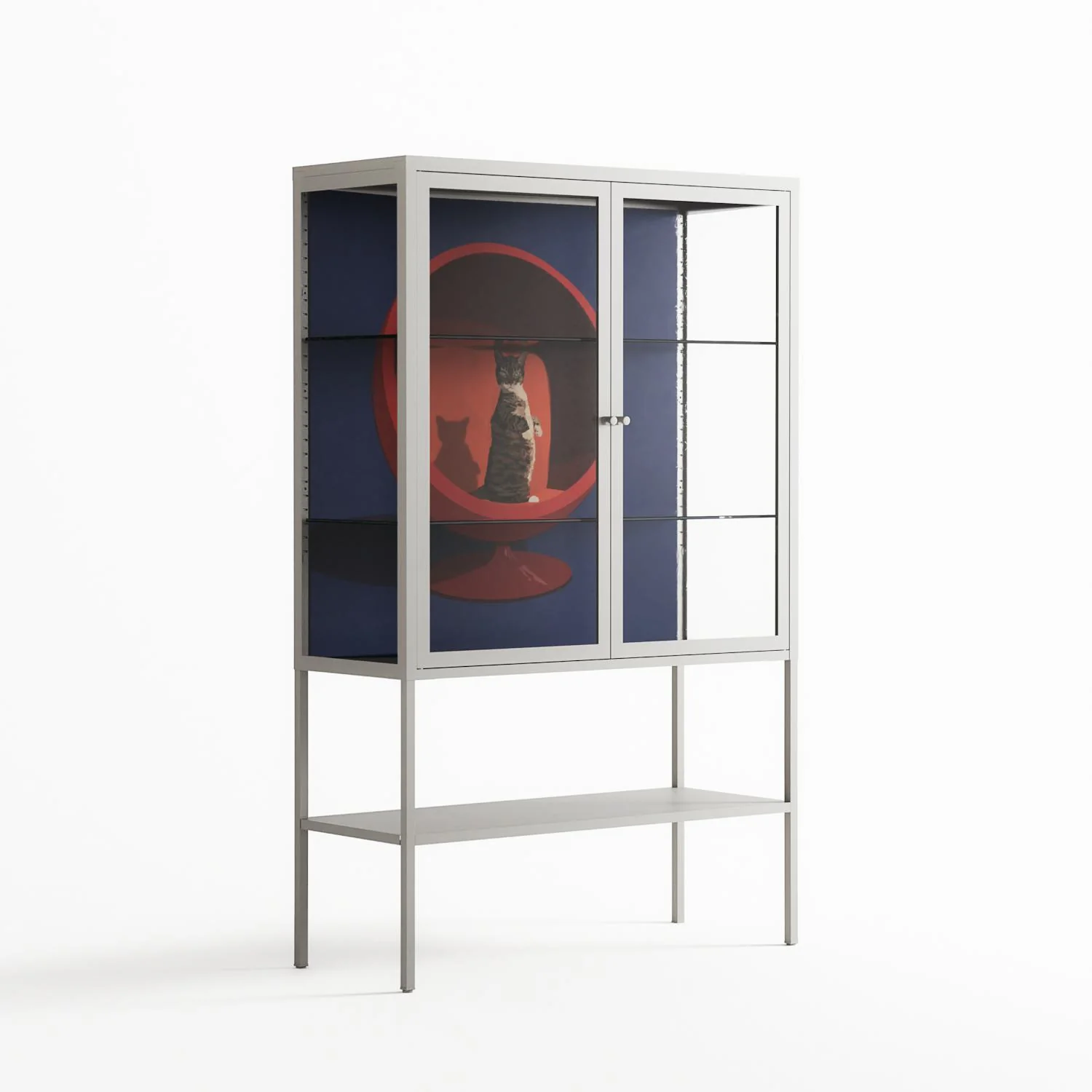 Cat in Chair C - Loft Cabinet - Kristin Eriksson - Chalk - Clear glass - Image 4