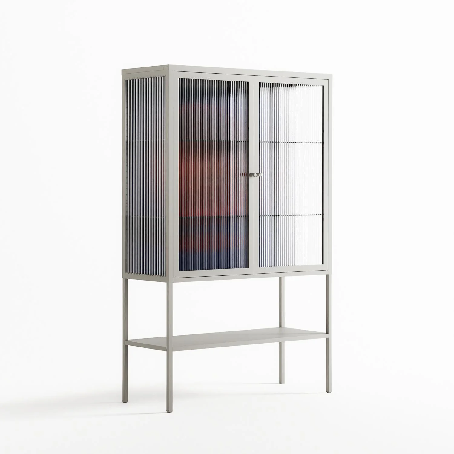 Cat in Chair C - Loft Cabinet - Kristin Eriksson - Chalk - Reeded glass - Image 4
