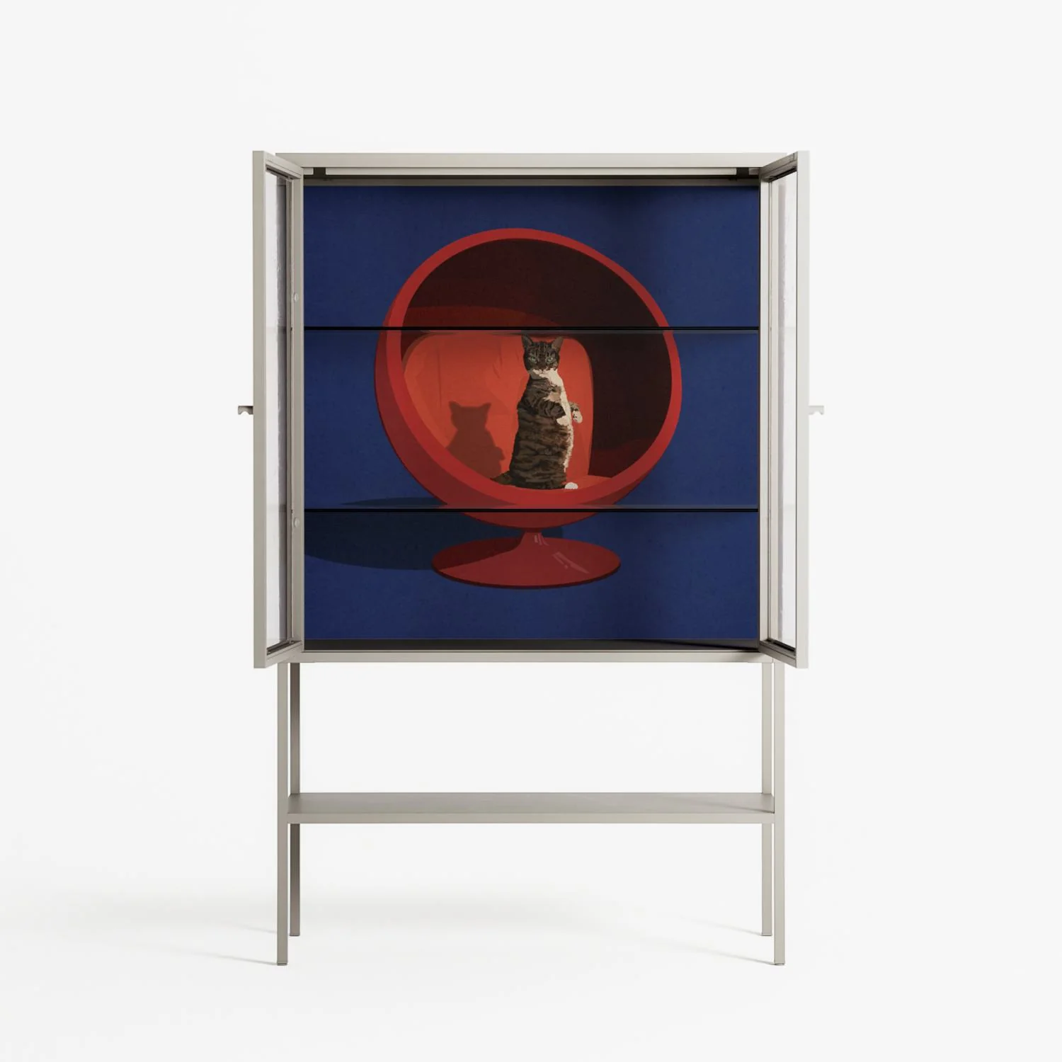 Cat in Chair C - Loft Cabinet - Kristin Eriksson - Pebble - Clear glass - Image 3