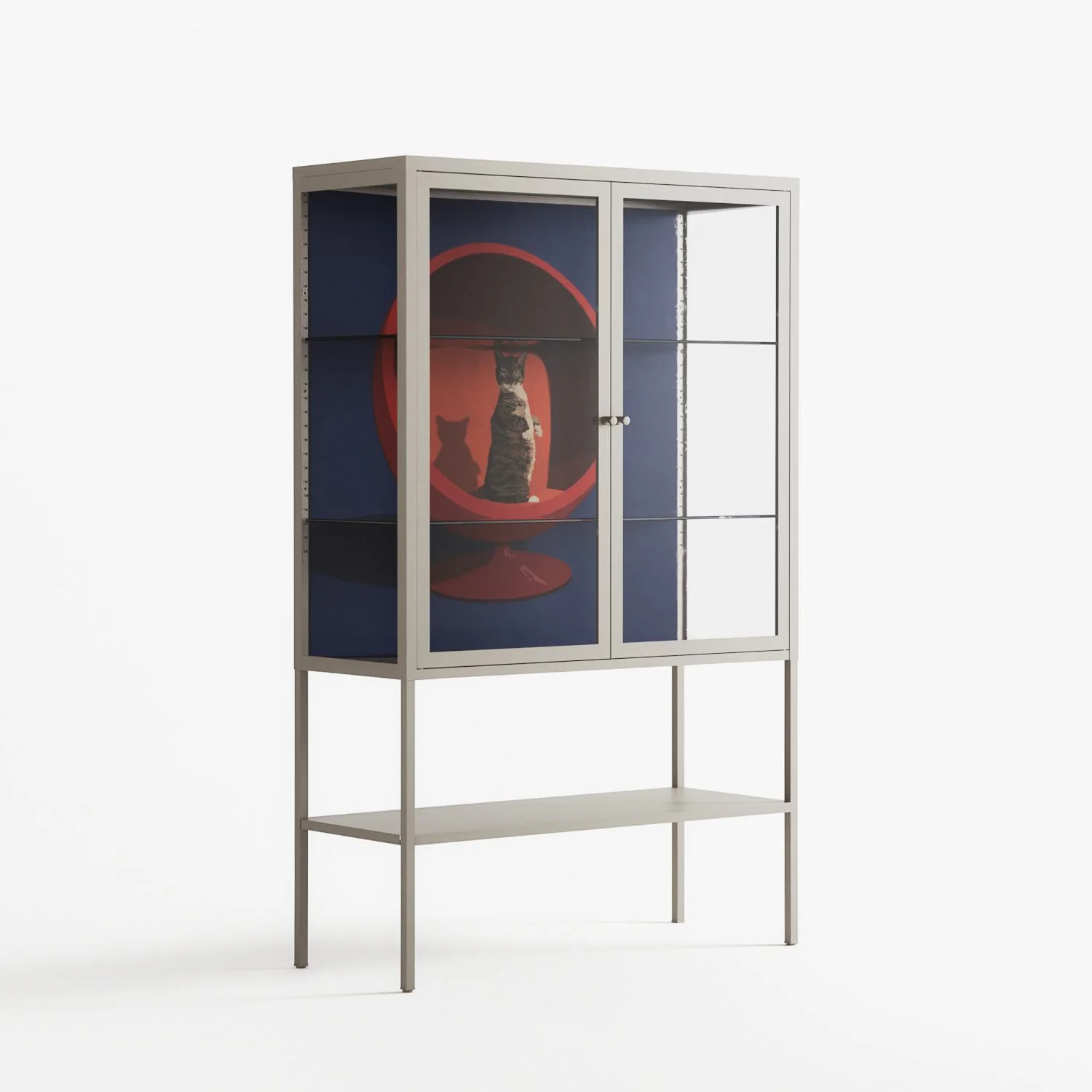 Cat in Chair C - Loft Cabinet - Kristin Eriksson - Pebble - Clear glass - Image 4