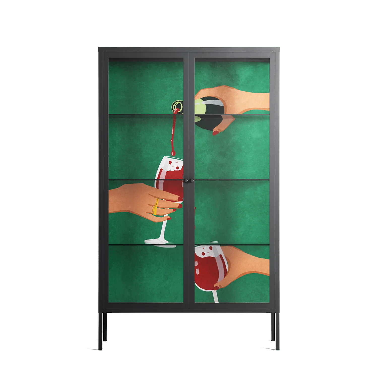 Cheers Girls - Cabinet - Raissa Oltmanns - Antracite - Clear glass