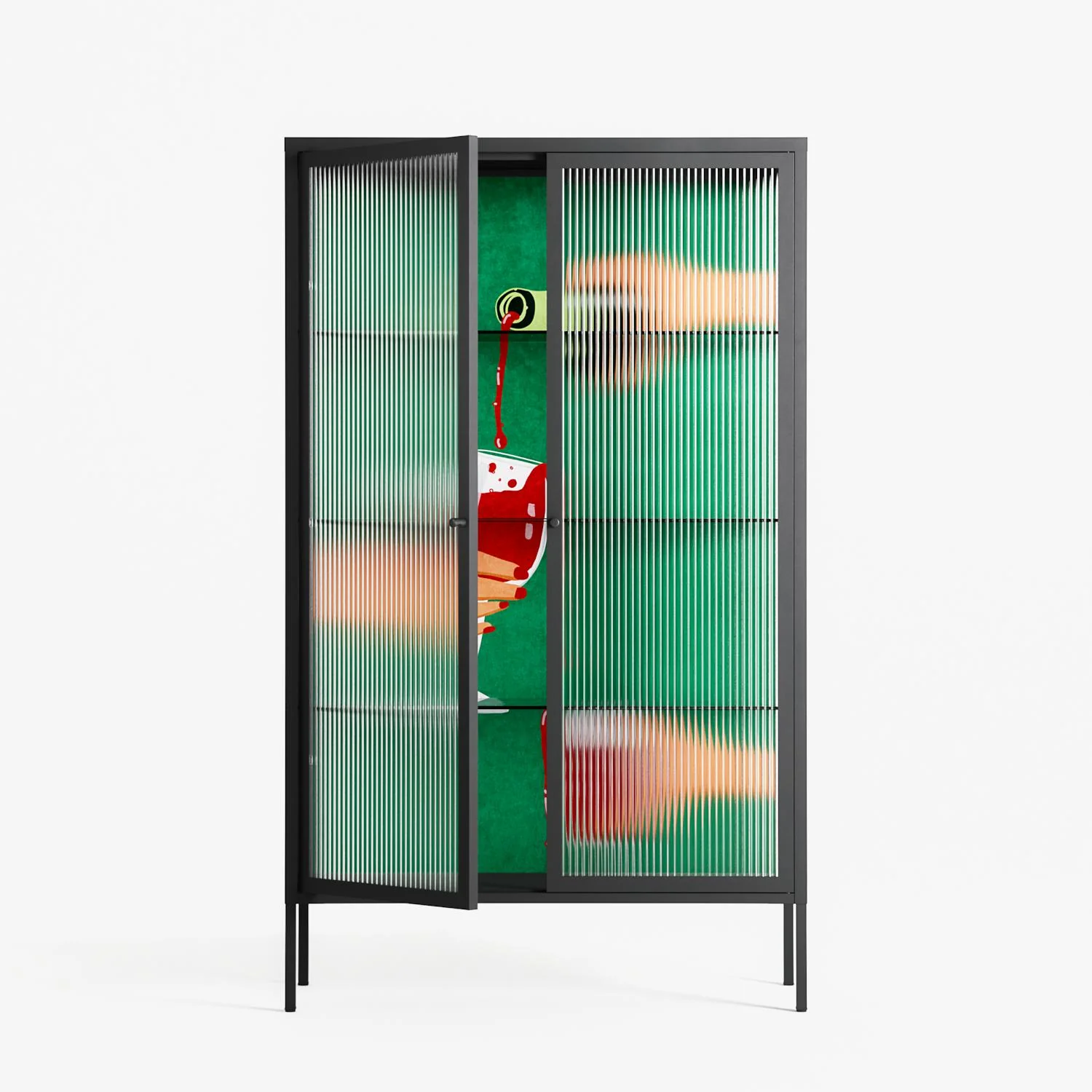 Cheers Girls - Cabinet - Raissa Oltmanns - Antracite - Reeded glass - Image 2