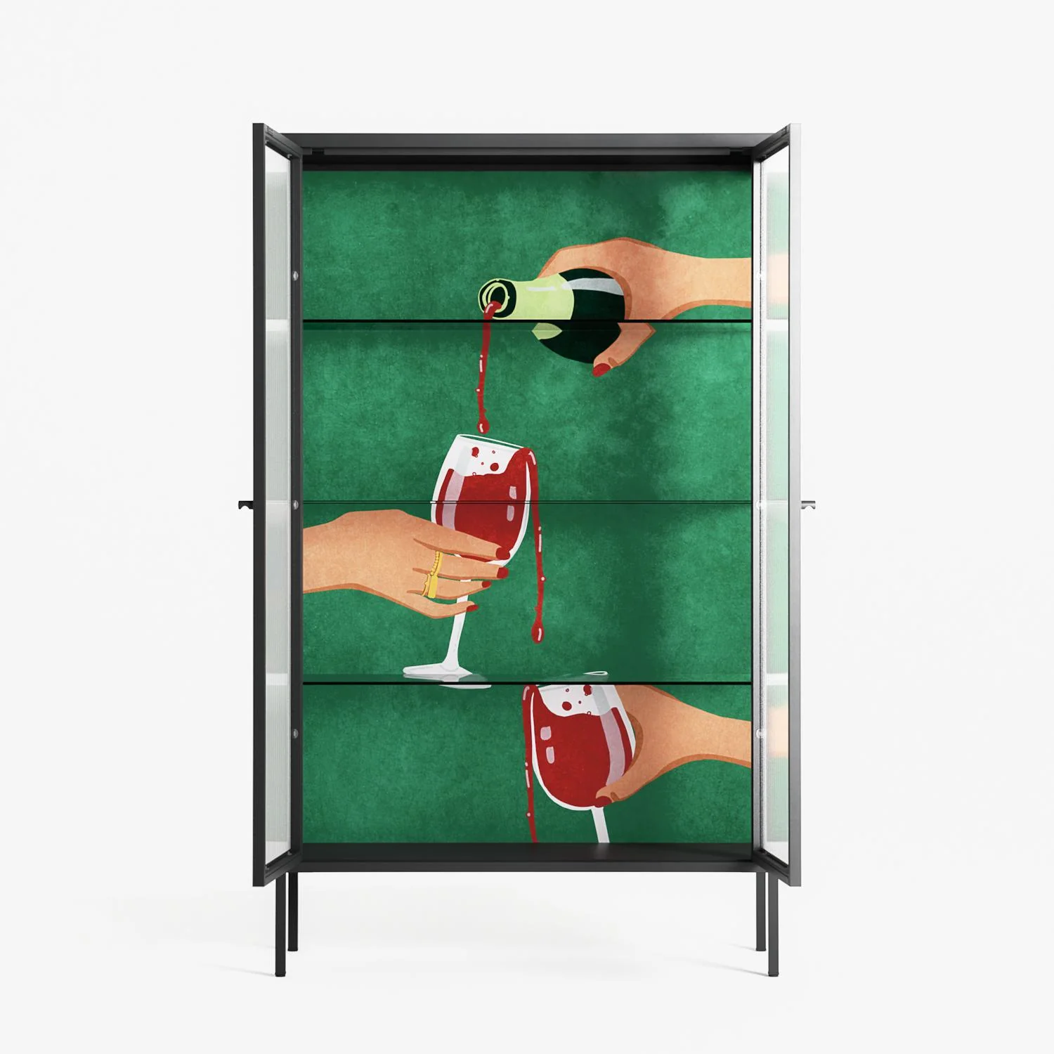 Cheers Girls - Cabinet - Raissa Oltmanns - Antracite - Reeded glass - Image 3