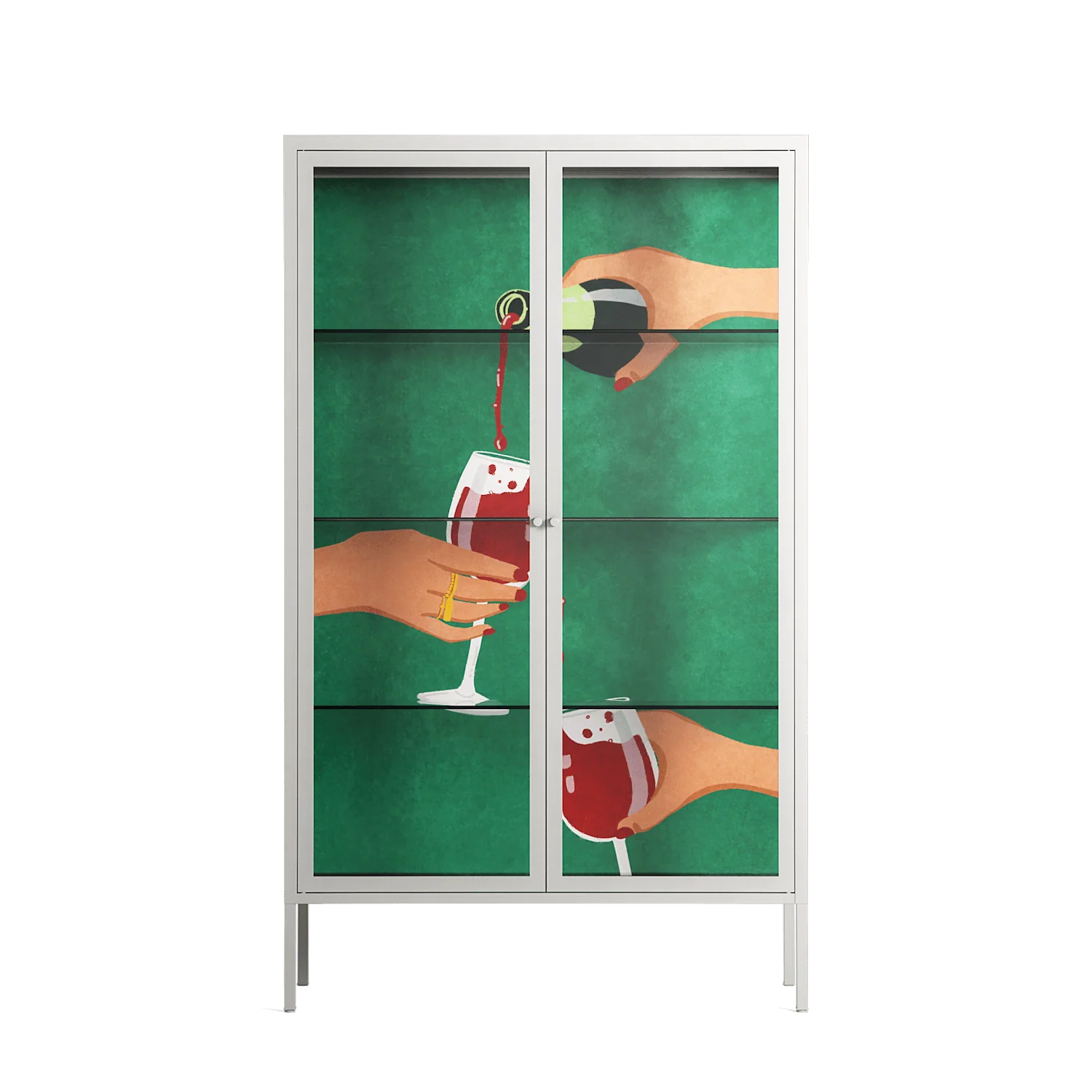 Cheers Girls - Cabinet - Raissa Oltmanns - Chalk - Clear glass