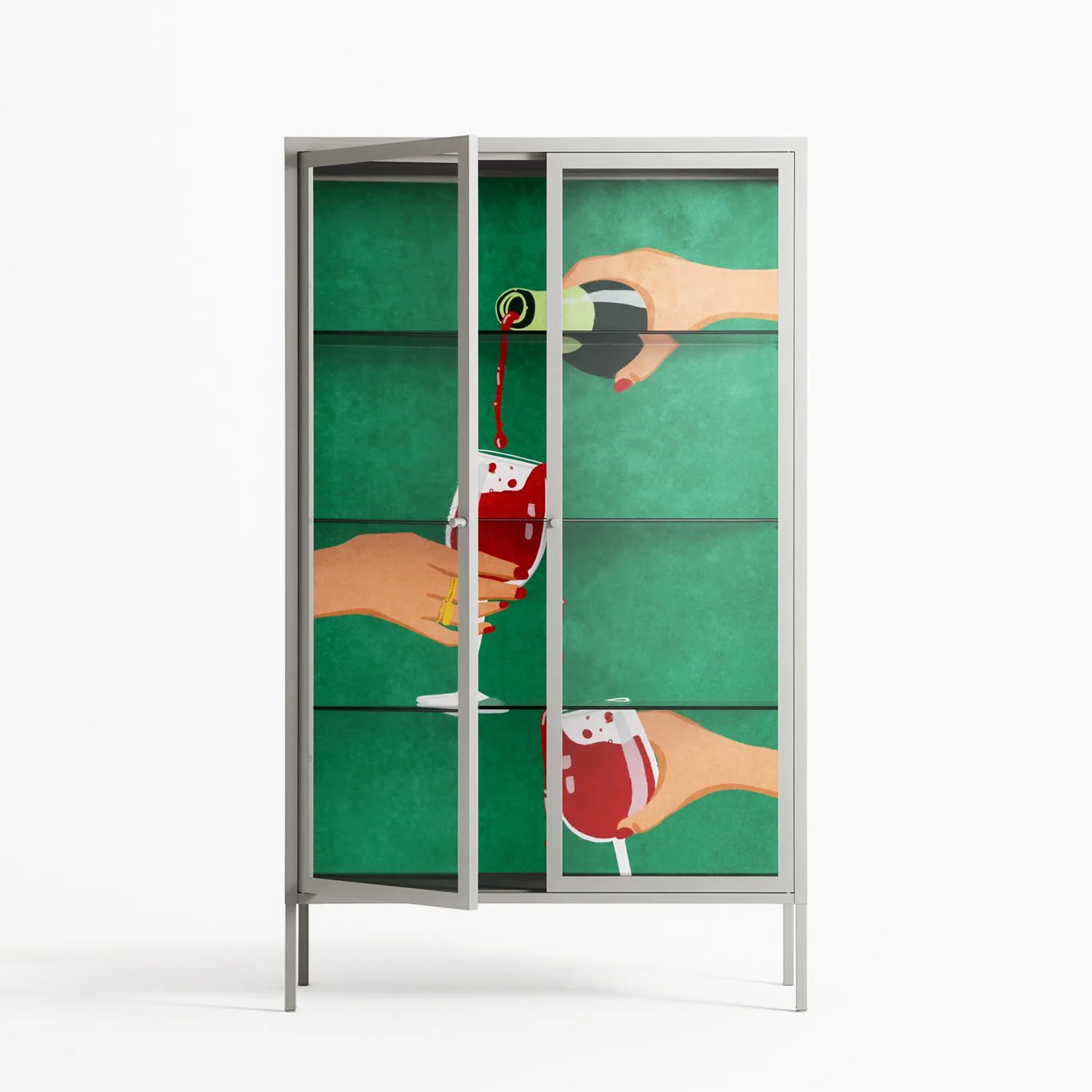 Cheers Girls - Cabinet - Raissa Oltmanns - Chalk - Clear glass - Image 2
