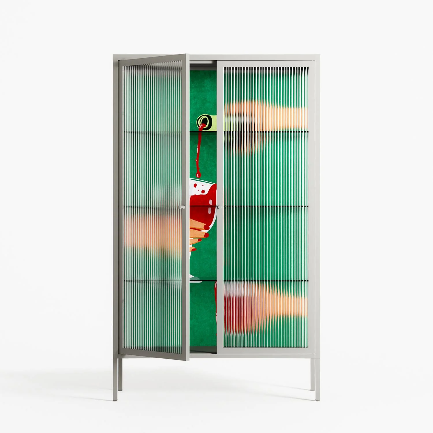 Cheers Girls - Cabinet - Raissa Oltmanns - Chalk - Reeded glass - Image 2