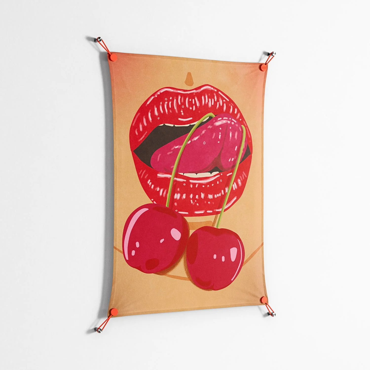 Cherry Love - Work On Wall - Raissa Oltmanns - Orange - 70 x 100 cm - Image 2