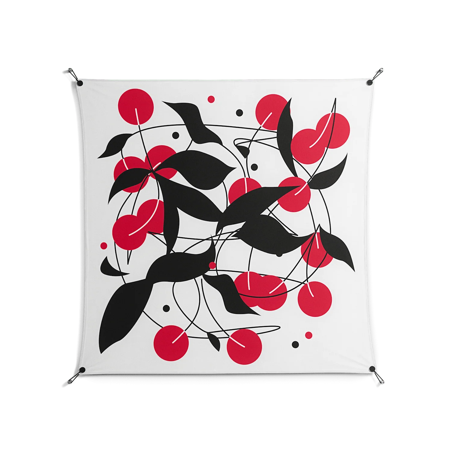 Cherry - Work On Wall - Konrad Blaszczyk - Black - 140 x 140 cm