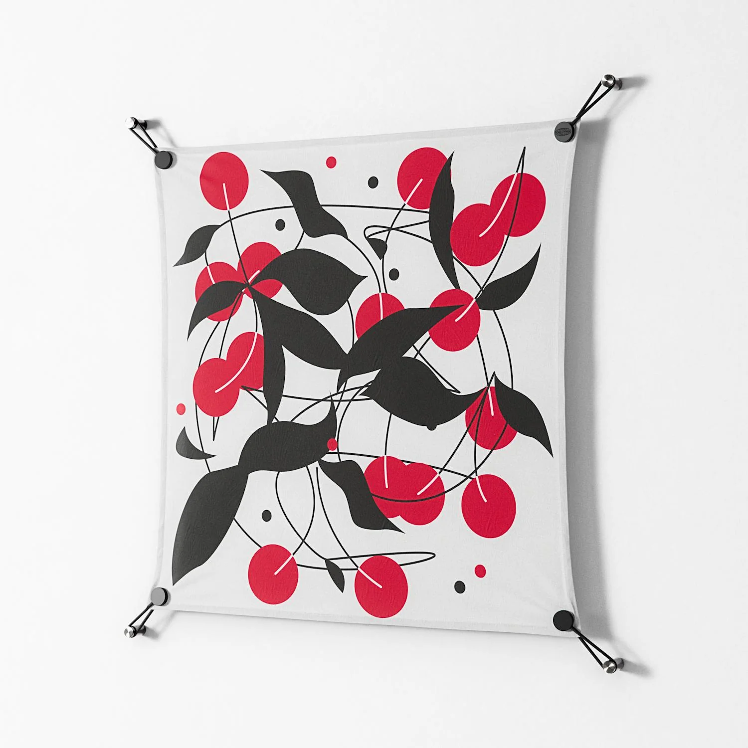Cherry - Work On Wall - Konrad Blaszczyk - Black - 70 x 70 cm - Image 2