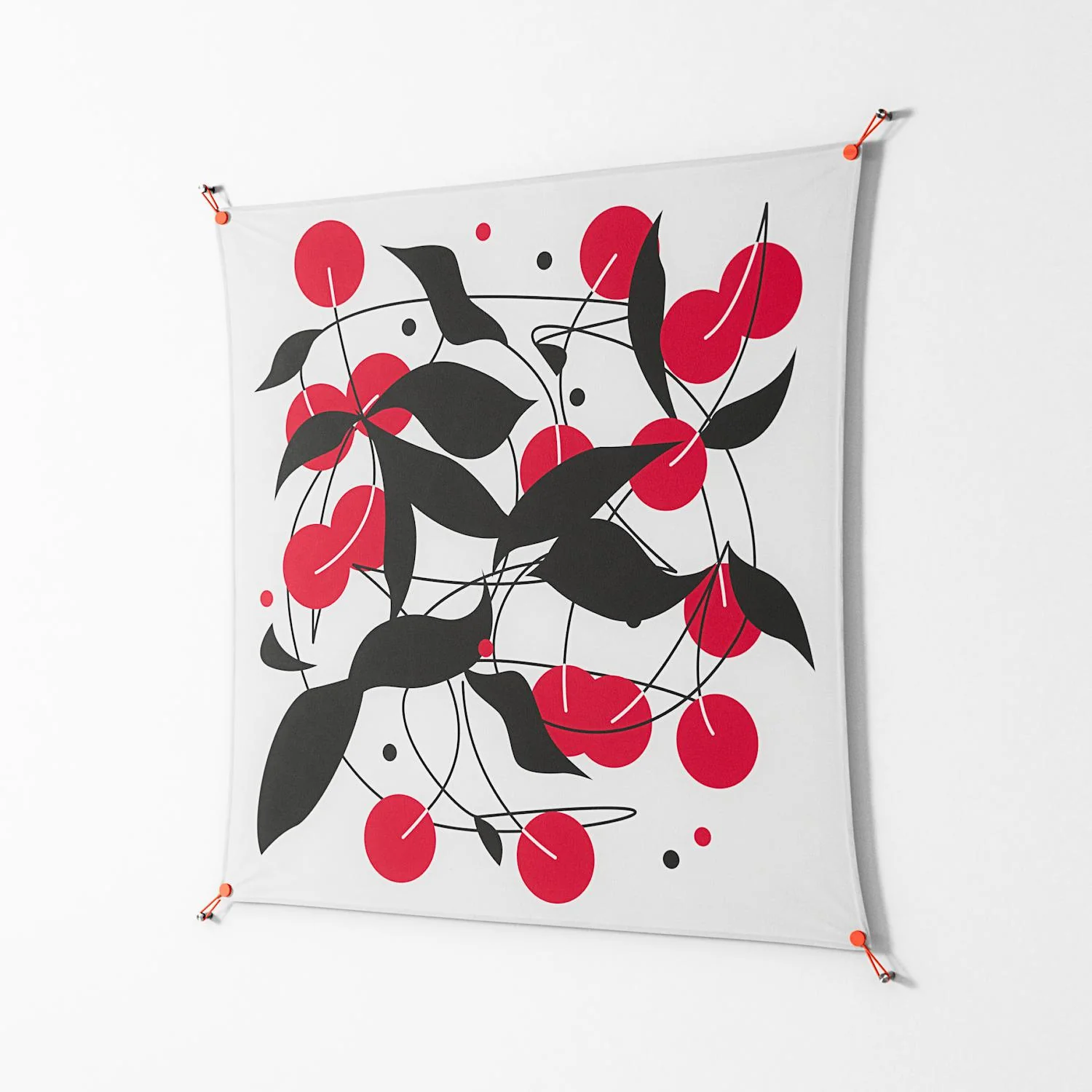 Cherry - Work On Wall - Konrad Blaszczyk - Orange - 140 x 140 cm - Image 2