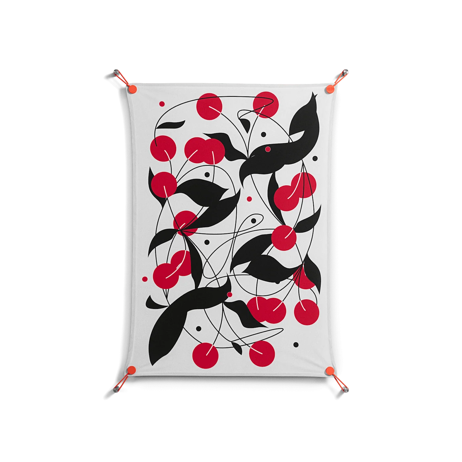 Cherry - Work On Wall - Konrad Blaszczyk - Orange - 70 x 100 cm