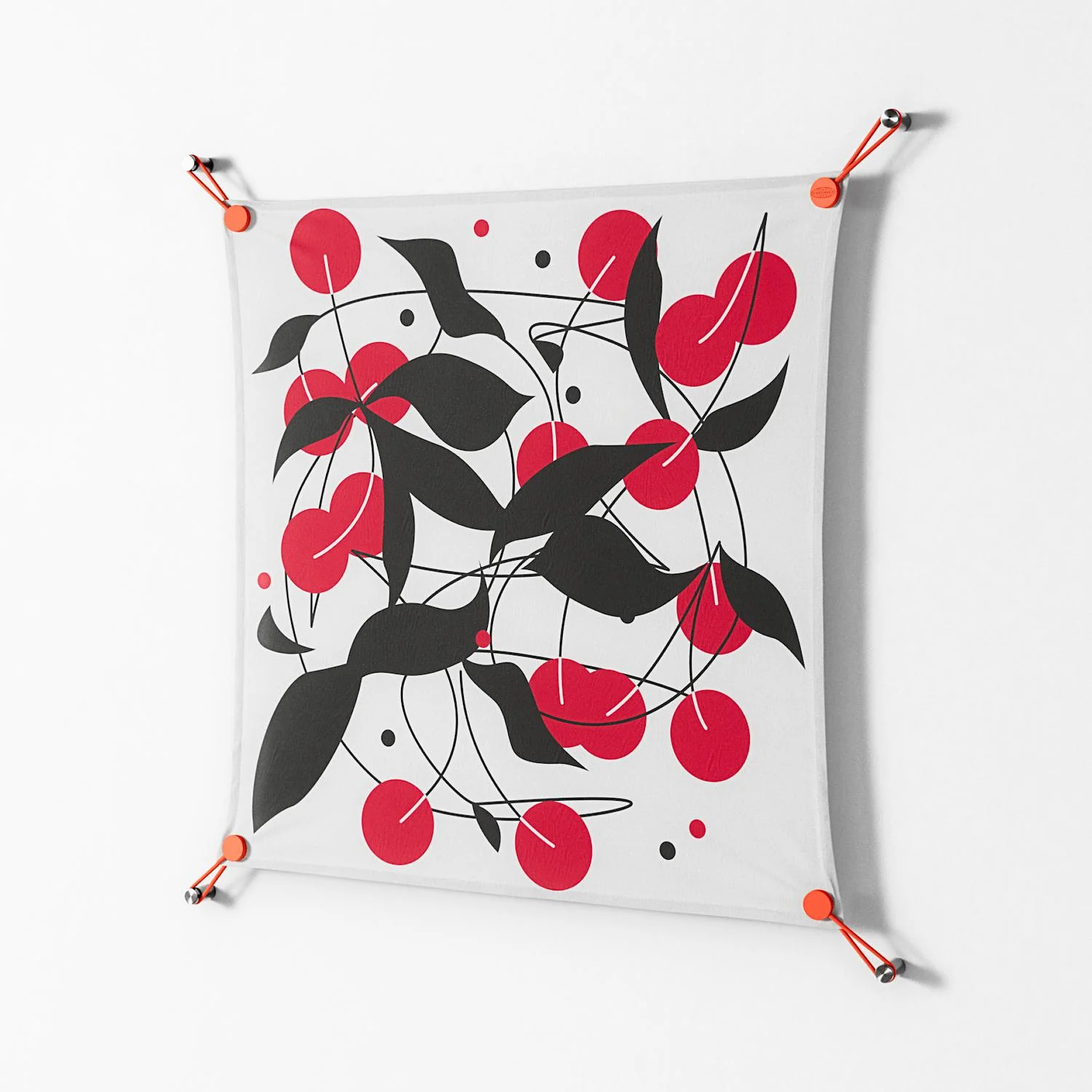 Cherry - Work On Wall - Konrad Blaszczyk - Orange - 70 x 70 cm - Image 2