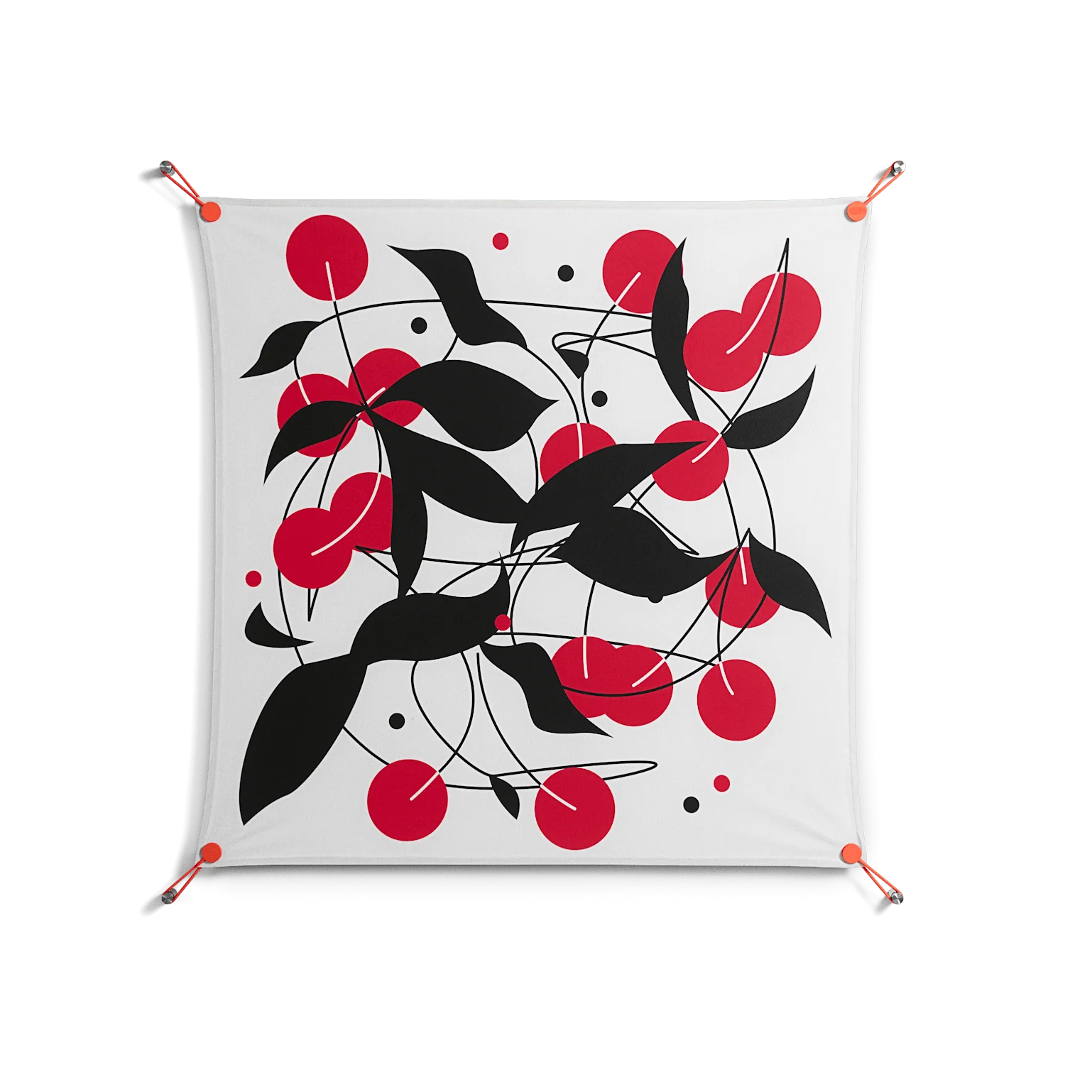 Cherry - Work On Wall - Konrad Blaszczyk - Orange - 90 x 90 cm