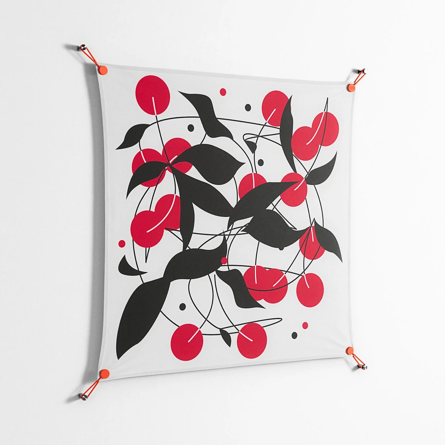 Cherry - Work On Wall - Konrad Blaszczyk - Orange - 90 x 90 cm - Image 2