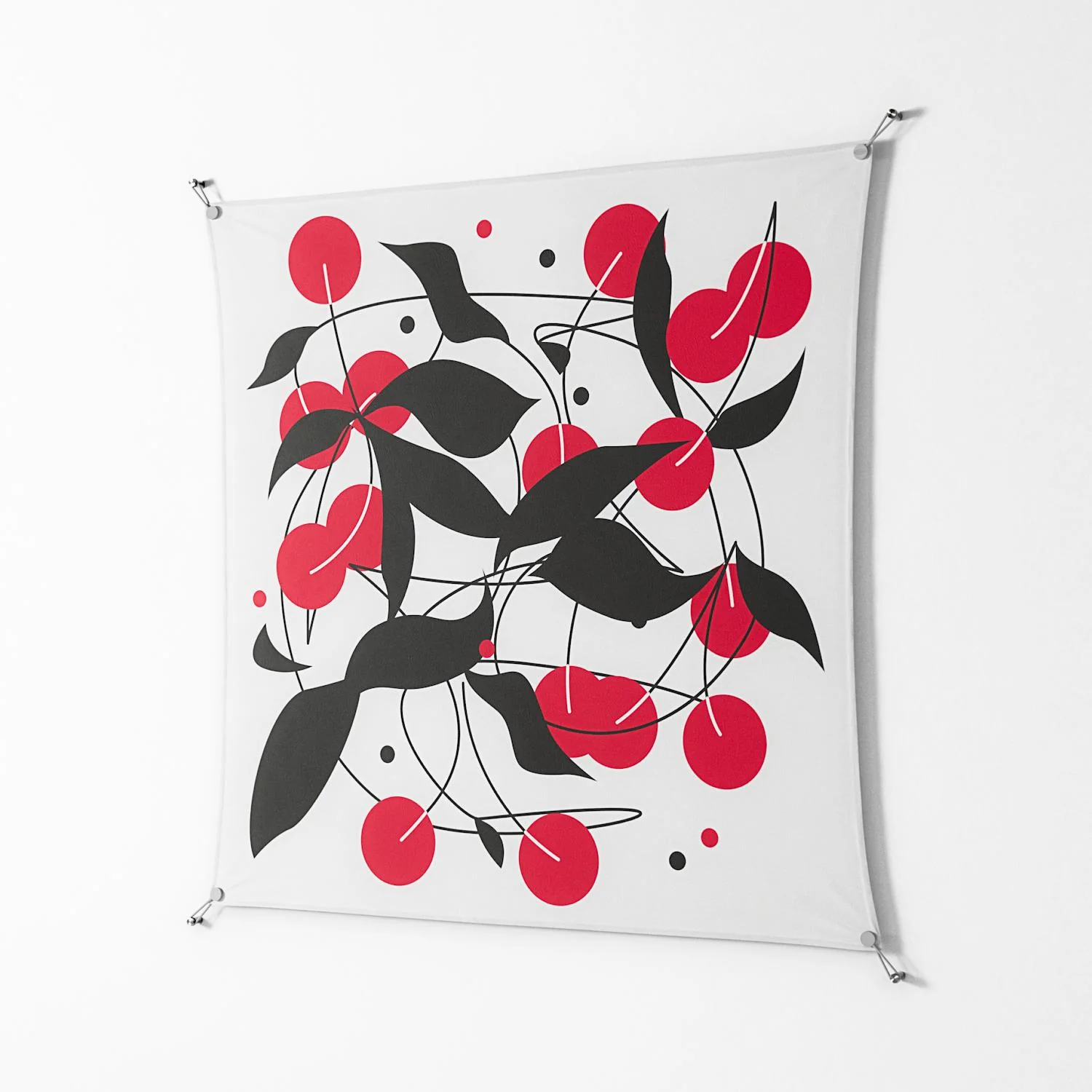 Cherry - Work On Wall - Konrad Blaszczyk - Silver - 140 x 140 cm - Image 2