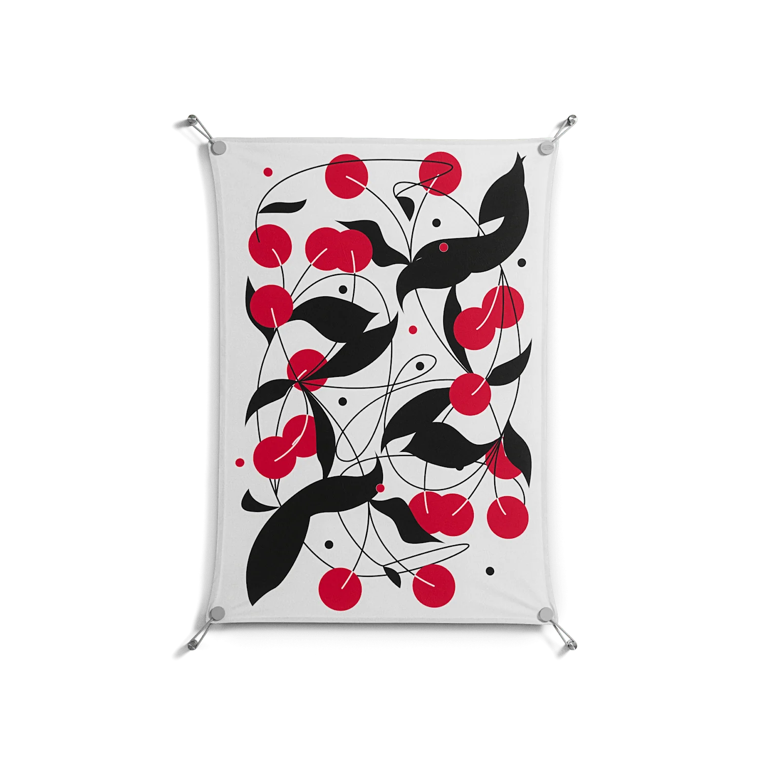Cherry - Work On Wall - Konrad Blaszczyk - Silver - 70 x 100 cm