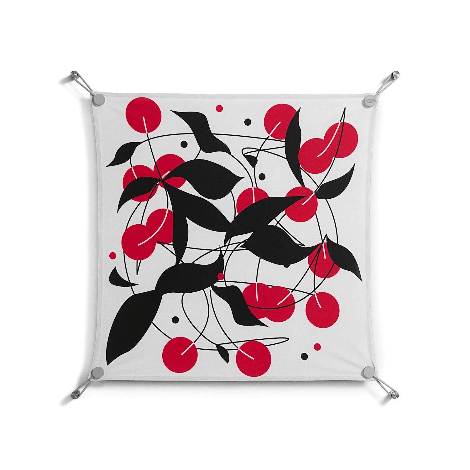 Cherry - Work On Wall - Konrad Blaszczyk - Silver - 70 x 70 cm